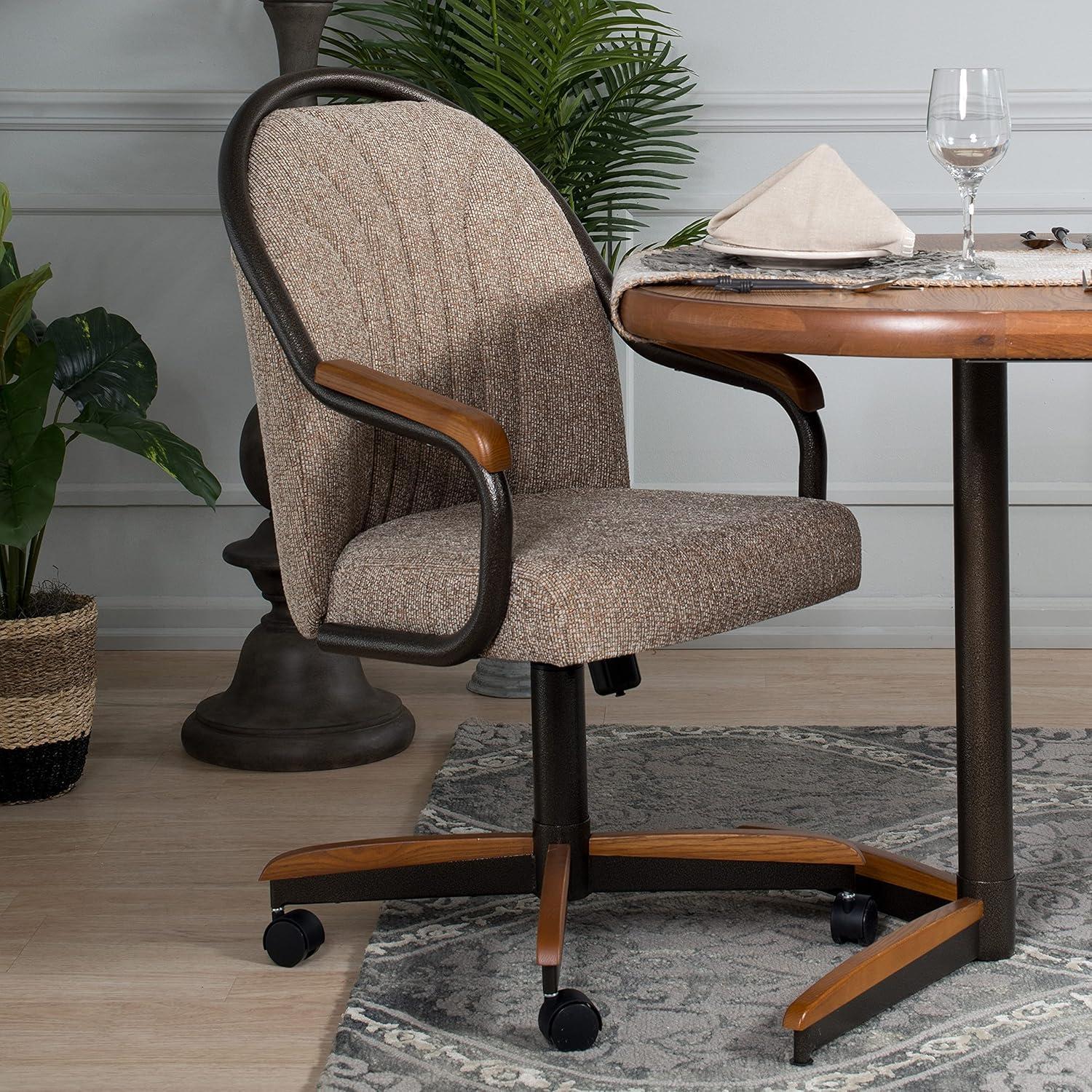 AW Furniture Casual Dining Barell Swivel and Tilt Rolling Dining Chair - 38"Hx221/2"Wx22"D - 38"Hx24"Wx22"D