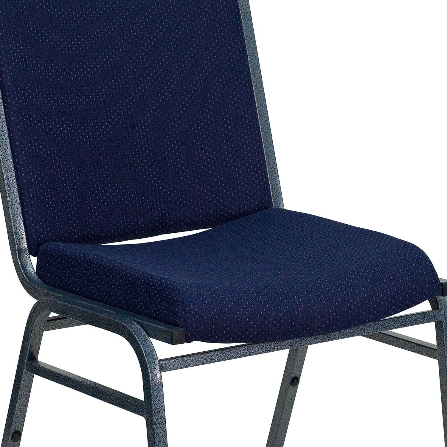 Flash Furniture HERCULES Series Heavy Duty Navy Blue Dot Fabric Stack Chair