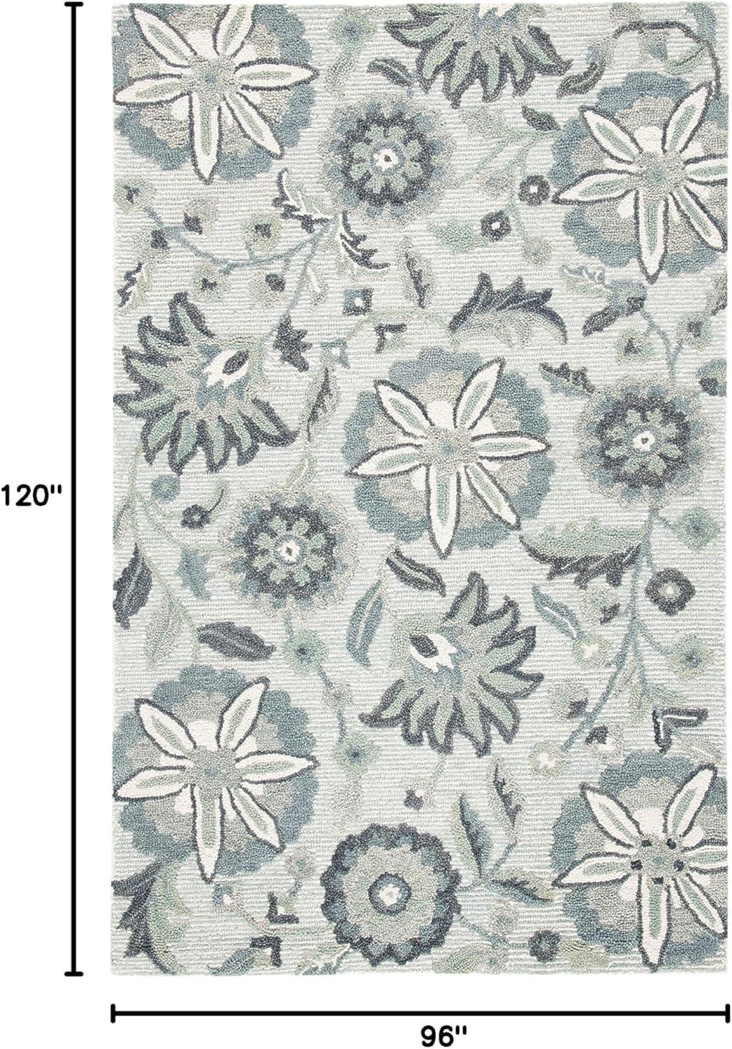 Blossom BLM175 Hand Tufted Area Rug - Ivory/Blue - 8'x10' - Safavieh.
