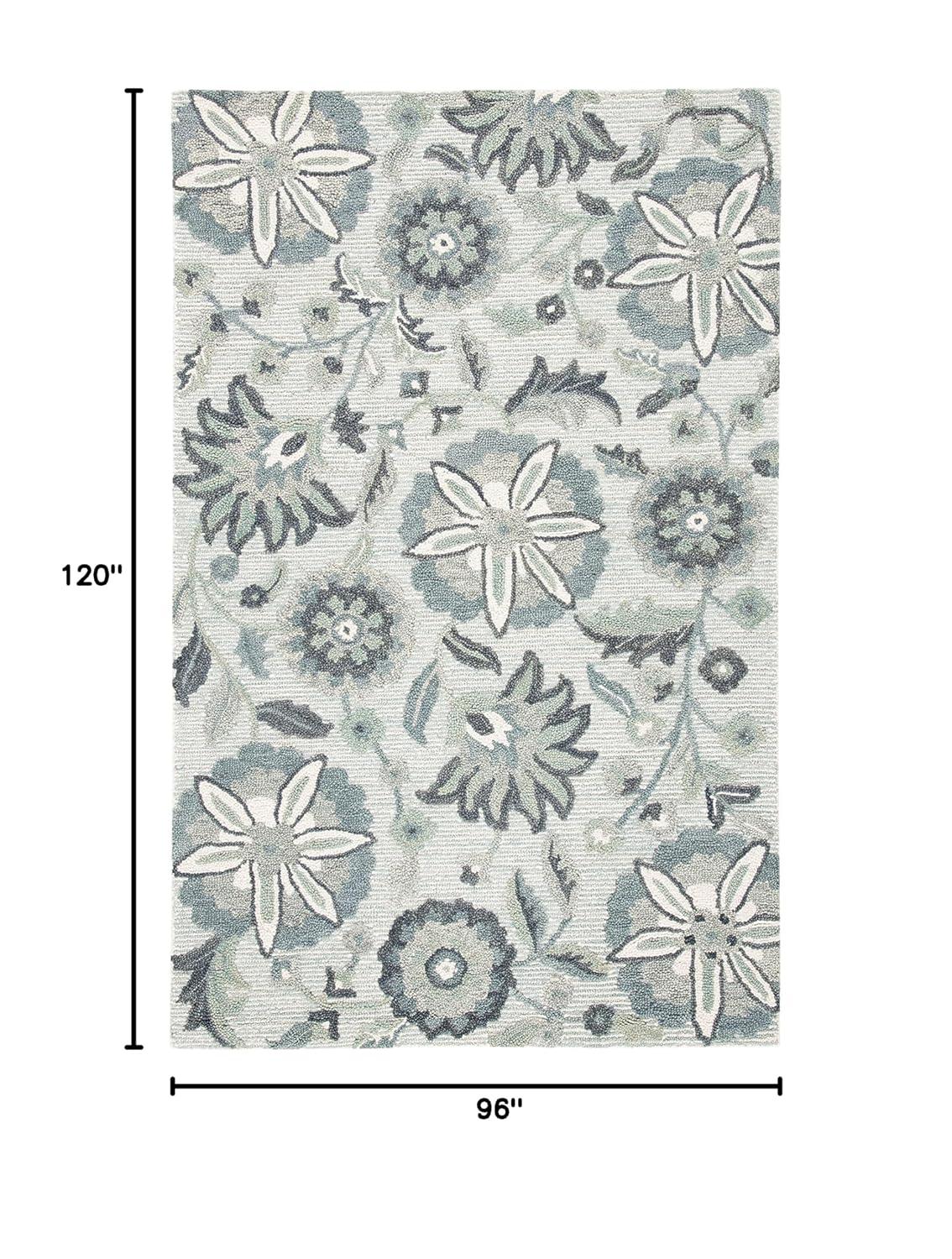 Blossom BLM175 Hand Tufted Area Rug - Ivory/Blue - 8'x10' - Safavieh.