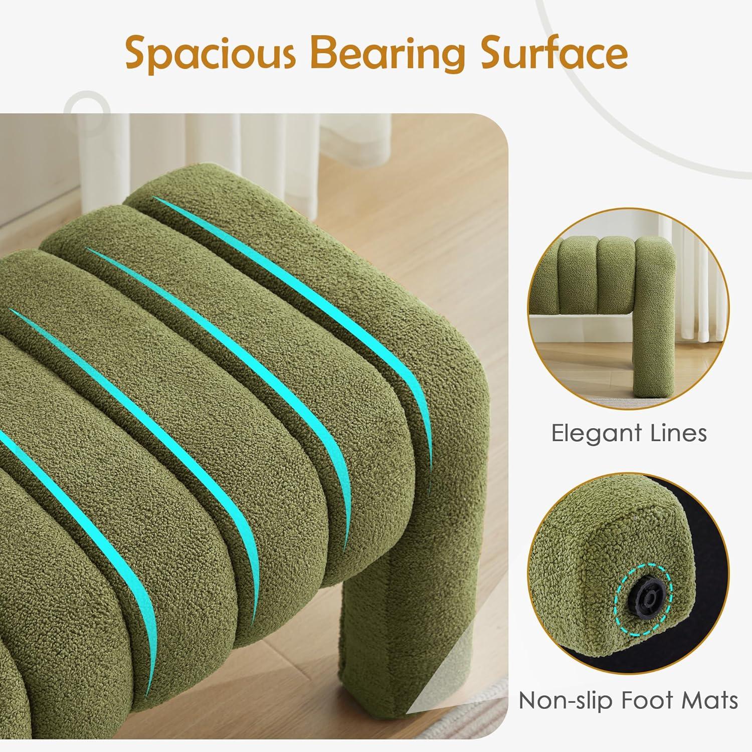 Oyan 43"or 63"W Channel Tufted Upholstered Bedroom Bench