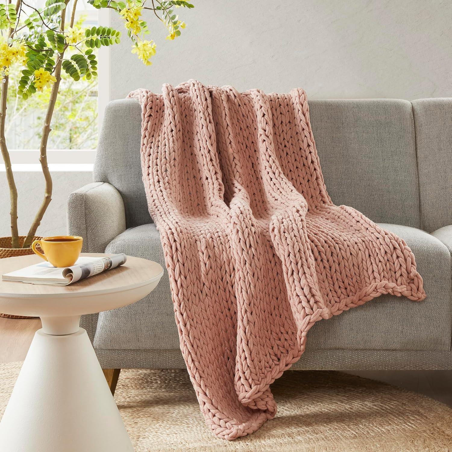 Kelly Clarkson Home Madison Hand Made Chunky Double Knit Throw Blanket