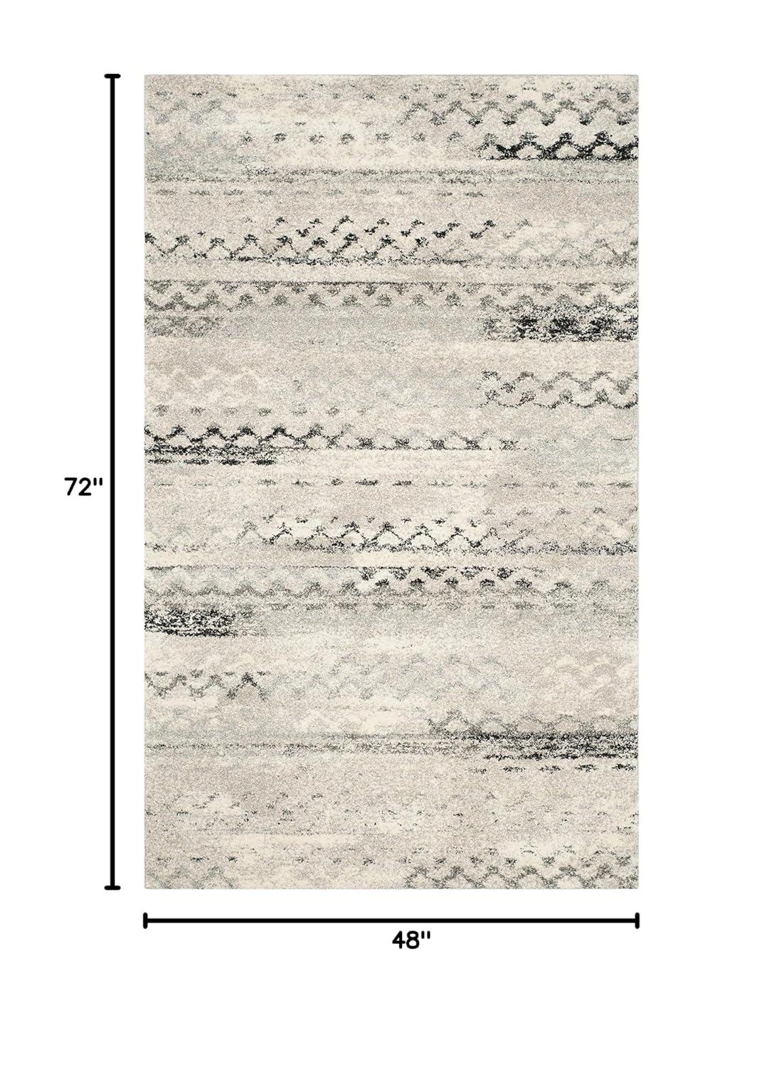 Retro RET2136 Power Loomed Indoor Area Rug - Cream/Grey - 4'x6' - Safavieh.