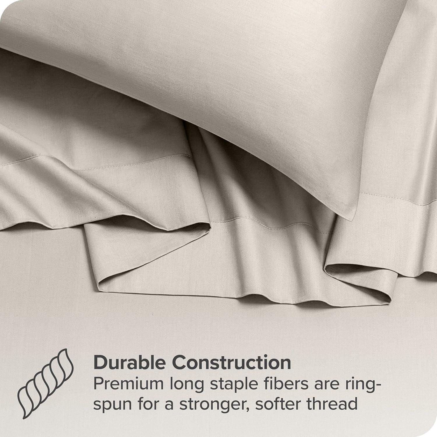 400 Thread Count Organic Cotton Sateen Bed Sheet Set by Bare Home