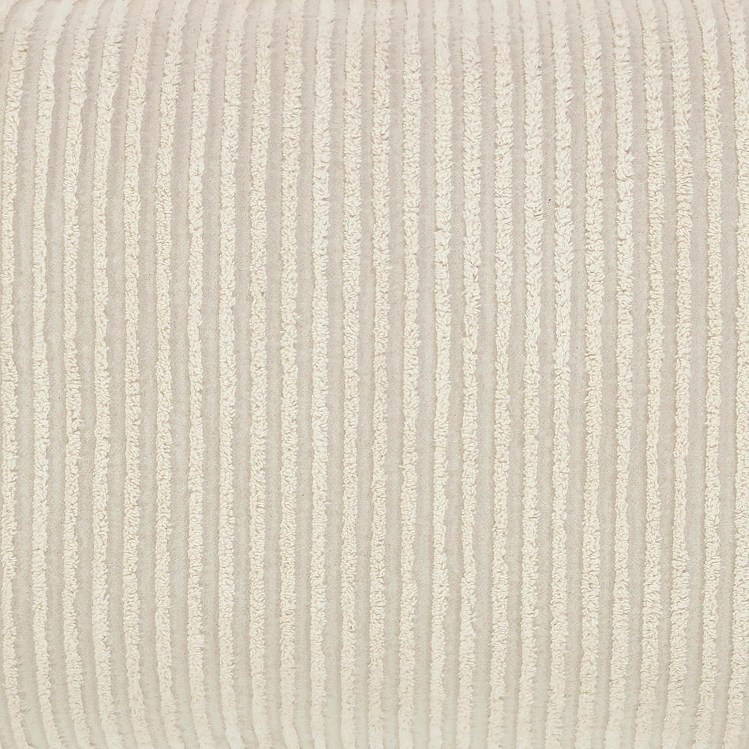 Better Trends Jullian Collection 100% Cotton Tufted Pillow Sham with Stripe Pattern Machine Washable Pillow Cover