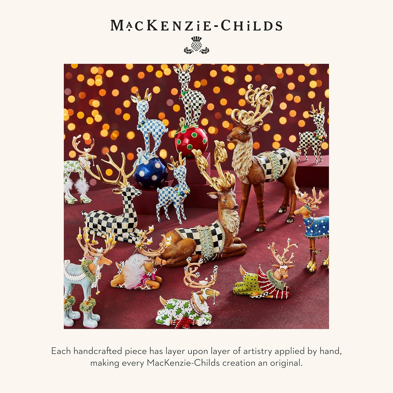 MACKENZIE-CHILDS Patience Brewster Dash Away Sitting Prancer Reindeer Figure