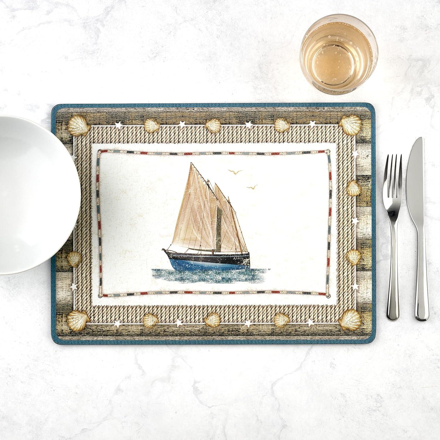 Pimpernel Coastal Breeze Placemats Set of 4 - 15.7 x 11.7 Inch