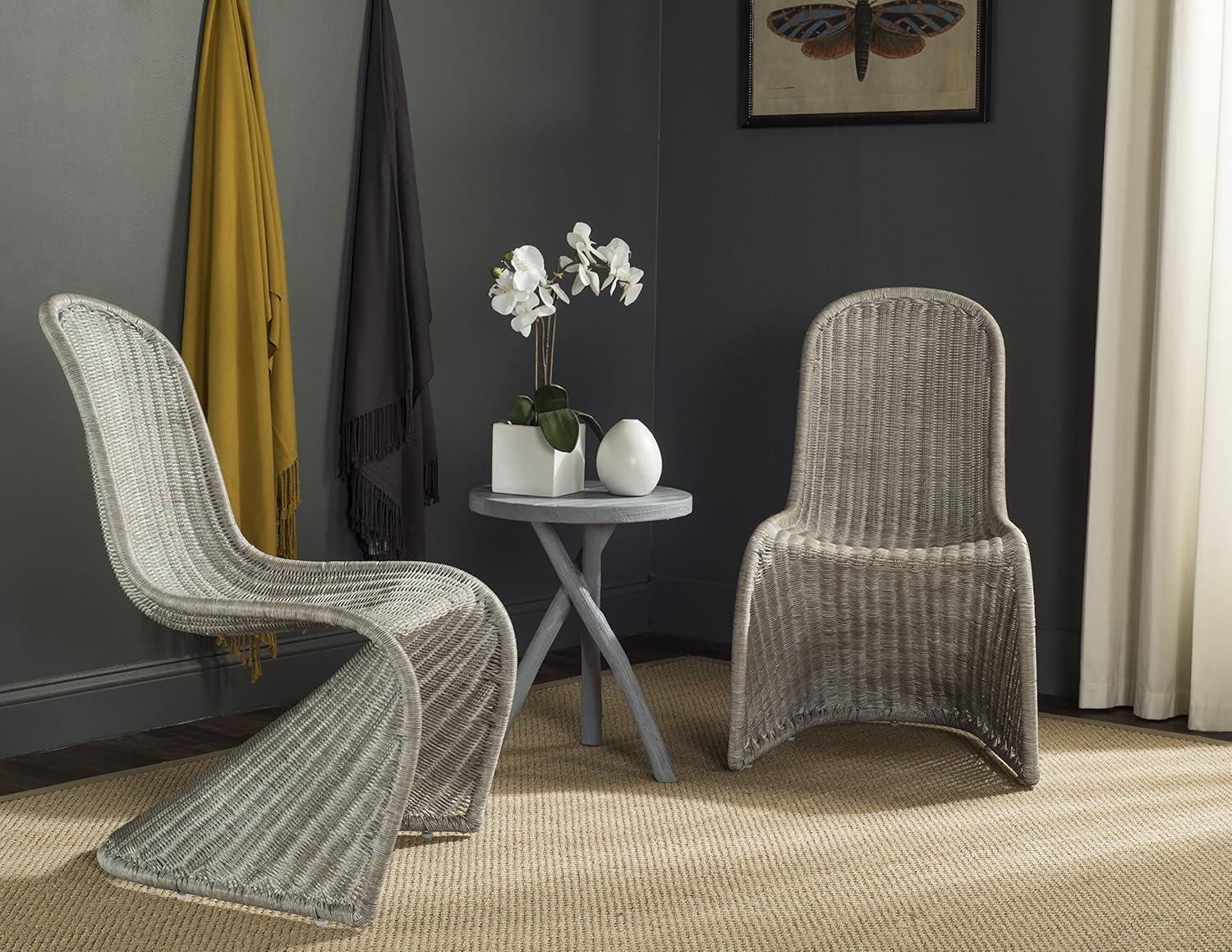 Tana Wicker Side Chair (Set of 2) - SEA8009 - Natural White Wash - Safavieh