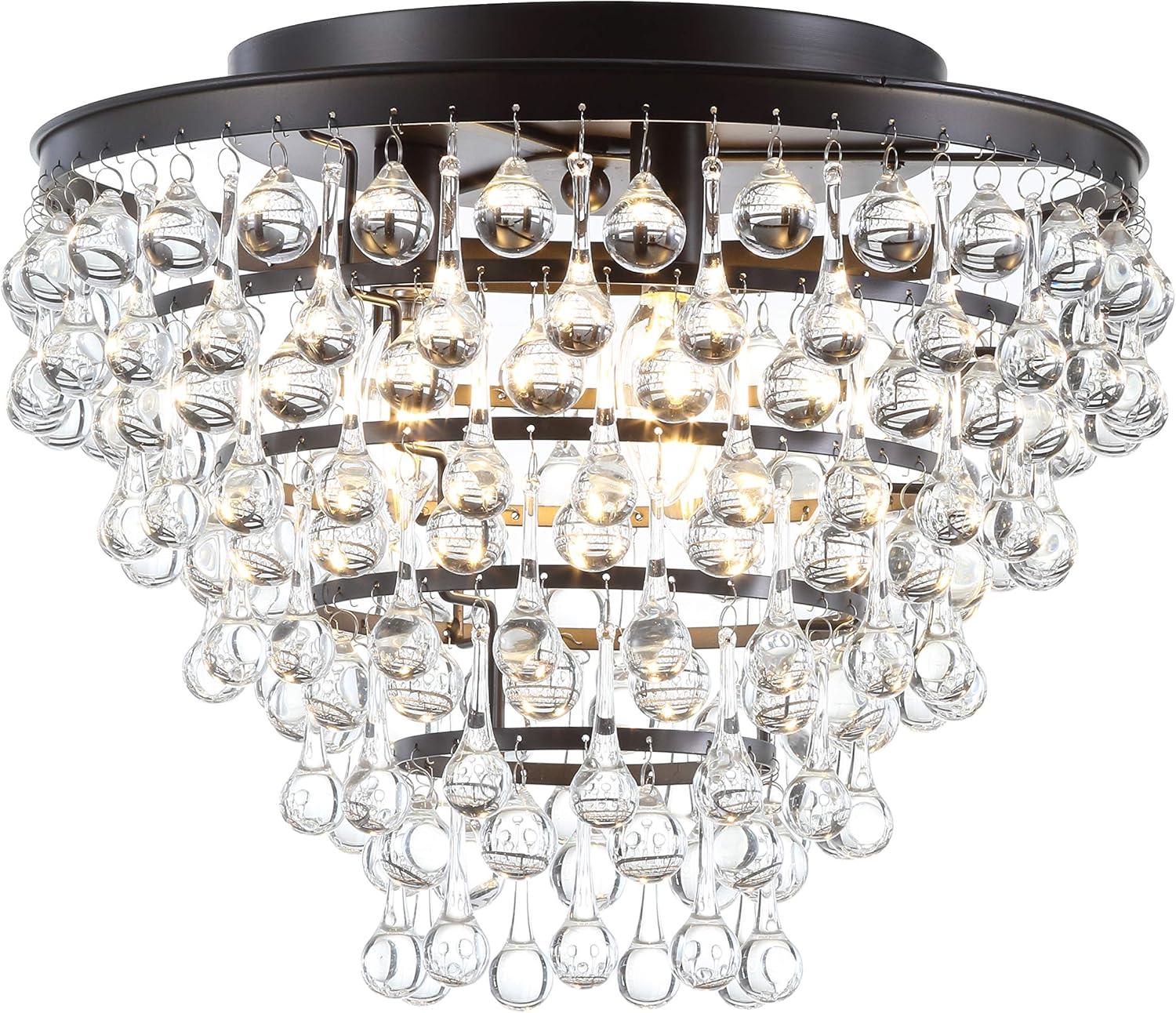 Toronto 16" Crystal LED Flush Mount Chandelier in Bronze