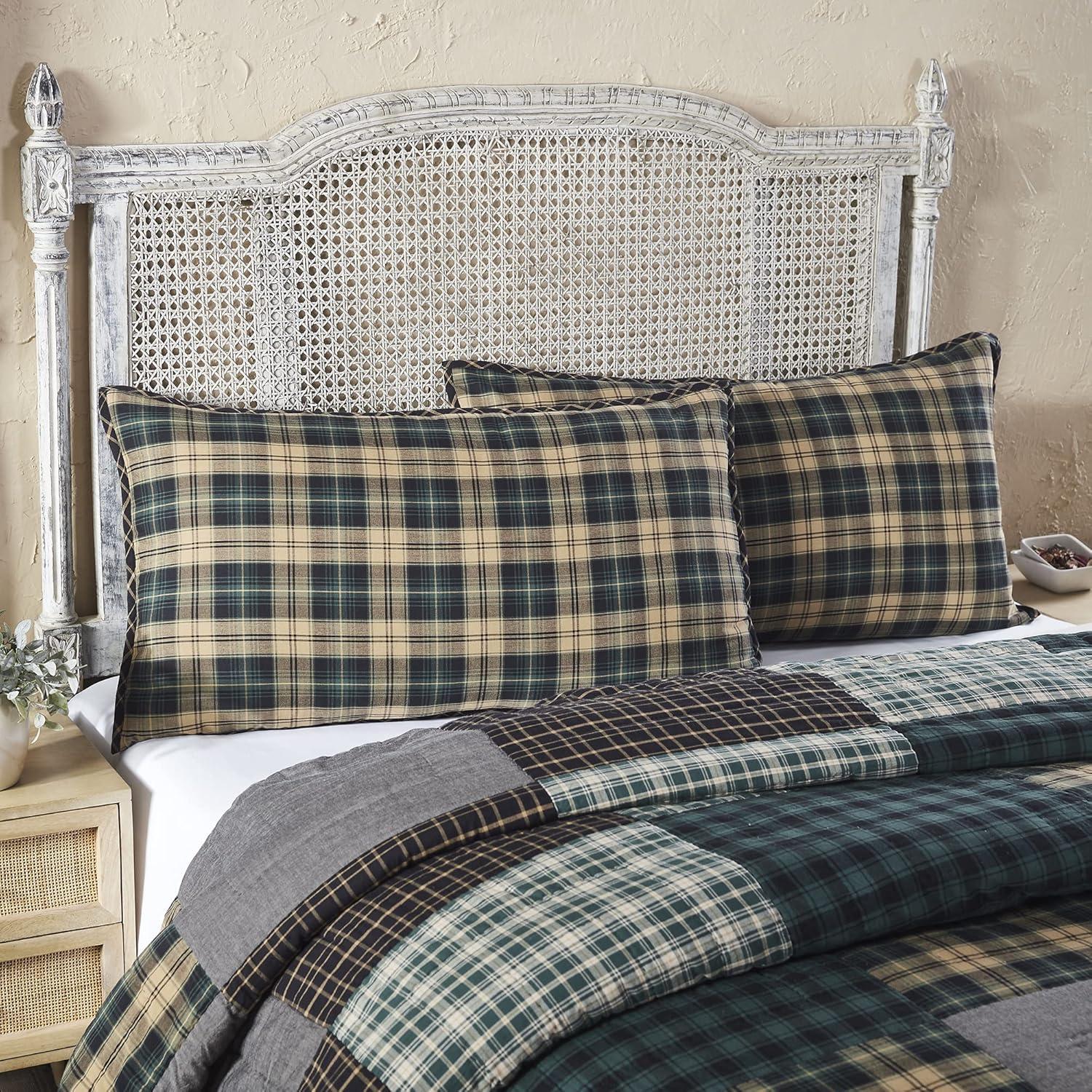 Pine Grove King Plaid Cotton Pillow Sham