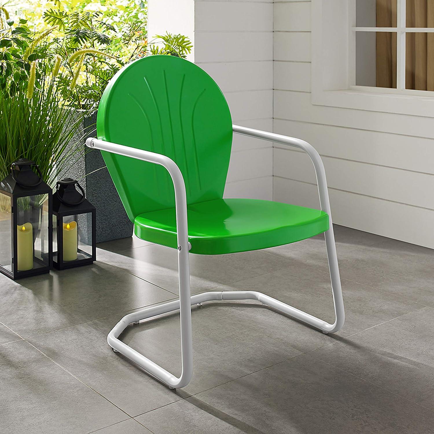 Grasshopper Green Metal Outdoor Dining Arm Chair