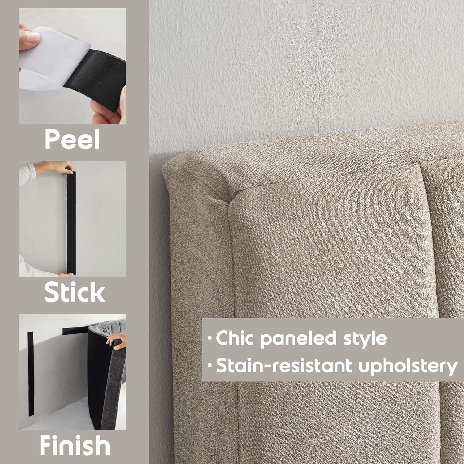 Chastelyne Upholstered Easy Assemble Wall Mounted Headboard
