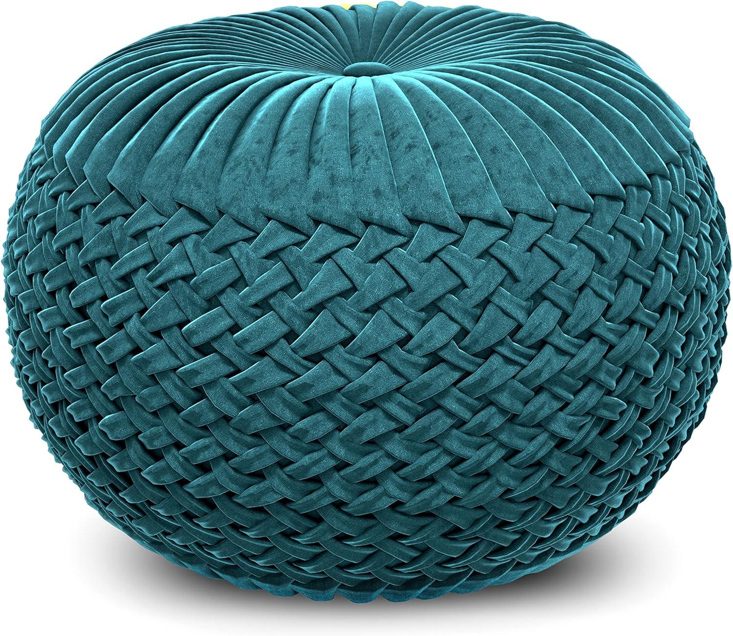 Simpli Home Grafton Velvet Pouf