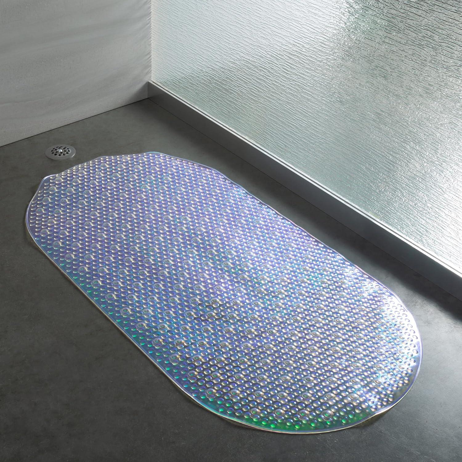 Iridescent Non-Slip Kids Bath Mat with Suction Cups