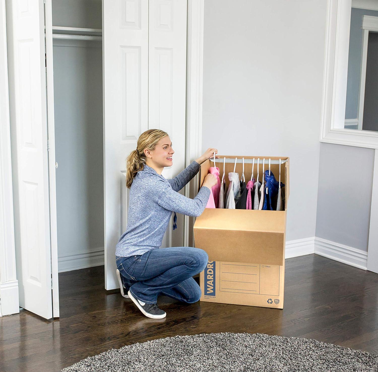 Bankers Box 3pk SmoothMove Tall Wardrobe Moving Boxes 24" x 24" x 40" - Fellowes