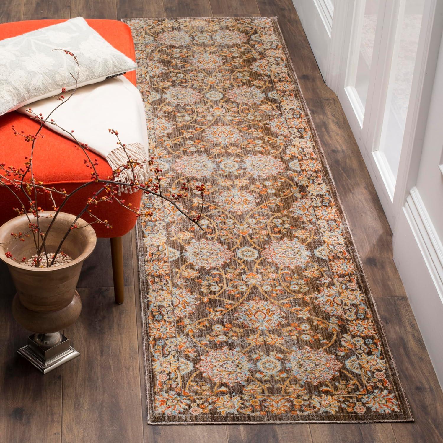 Vintage Persian VTP469 Power Loomed Indoor Runner Rug - Brown/Multi - 2'2"x12' - Safavieh