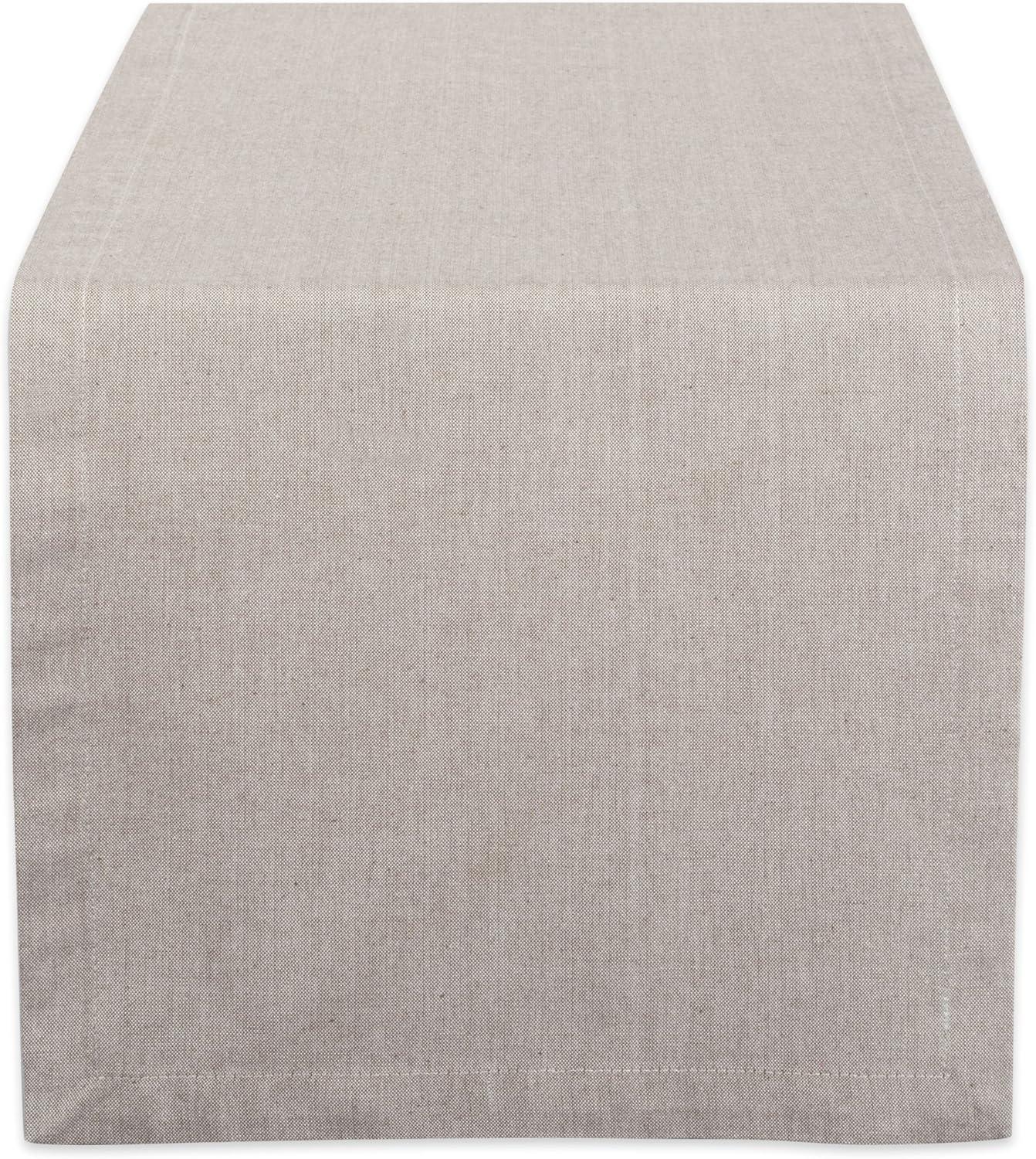 Design Imports Stone Brown Solid Chambray Table Runner 14X72