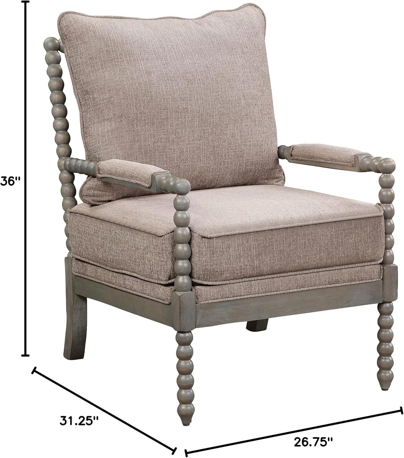 OSP Home Furnishings Abbott Chair in Dolphin Fabric with Brushed Grey Base K/D