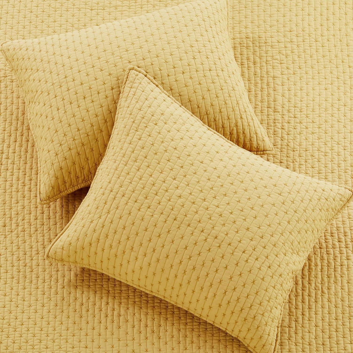 Cross Stitch Ochre Twin Quilt Set - Levtex Home