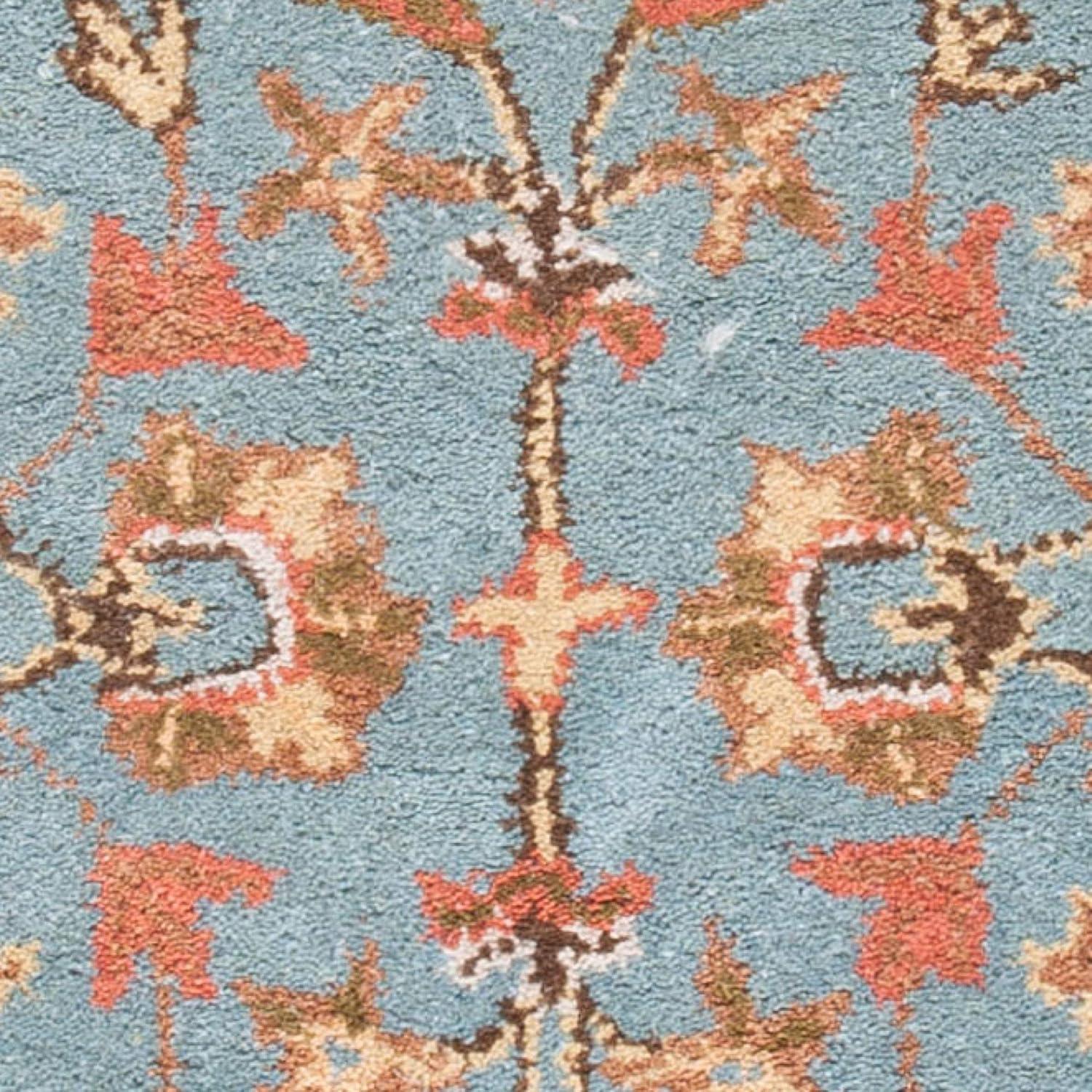 SAFAVIEH Heritage Leinster Traditional Wool Area Rug, Blue, 8' x 8' Square