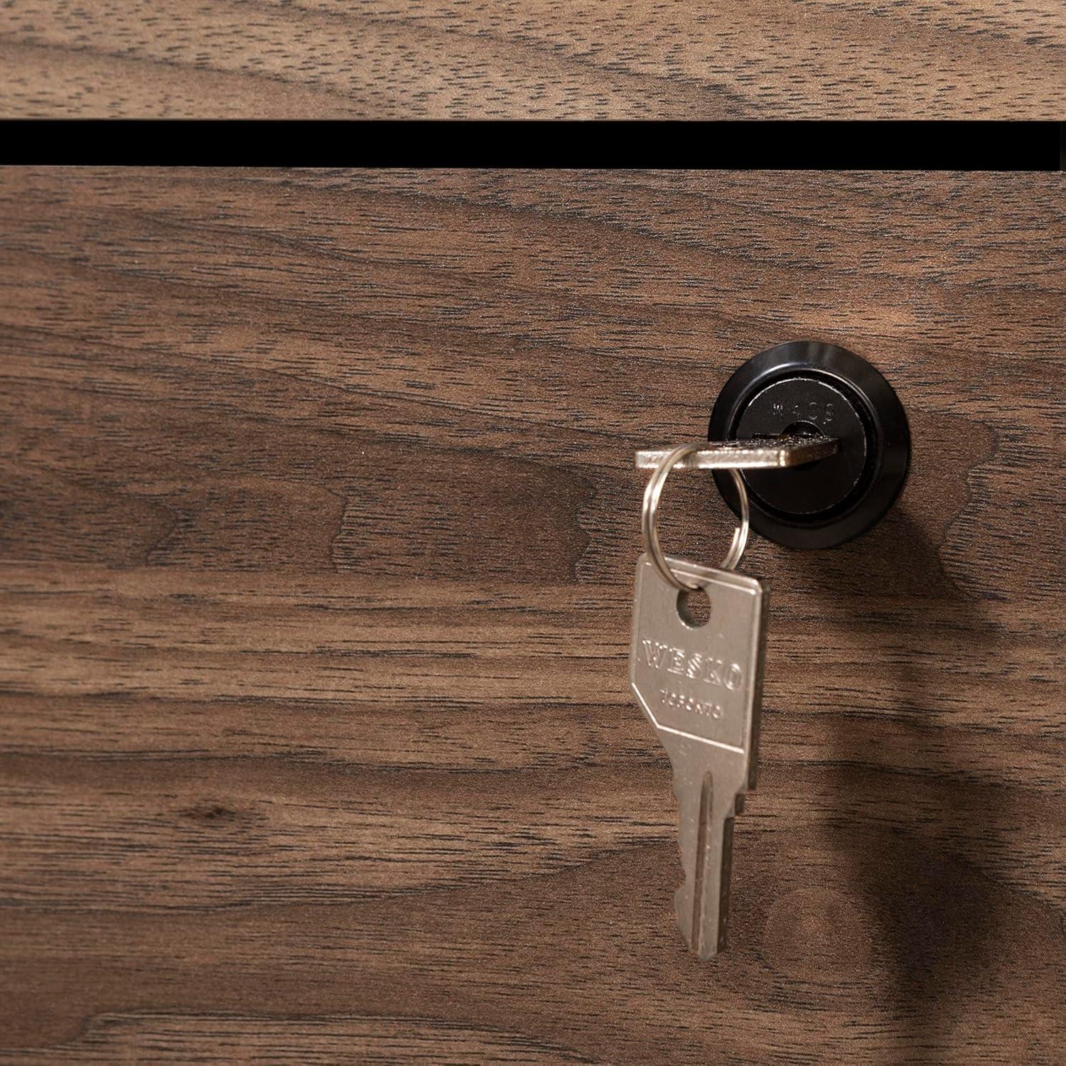 Natural Walnut L-Shaped Executive Desk with Hutch and Power Outlet