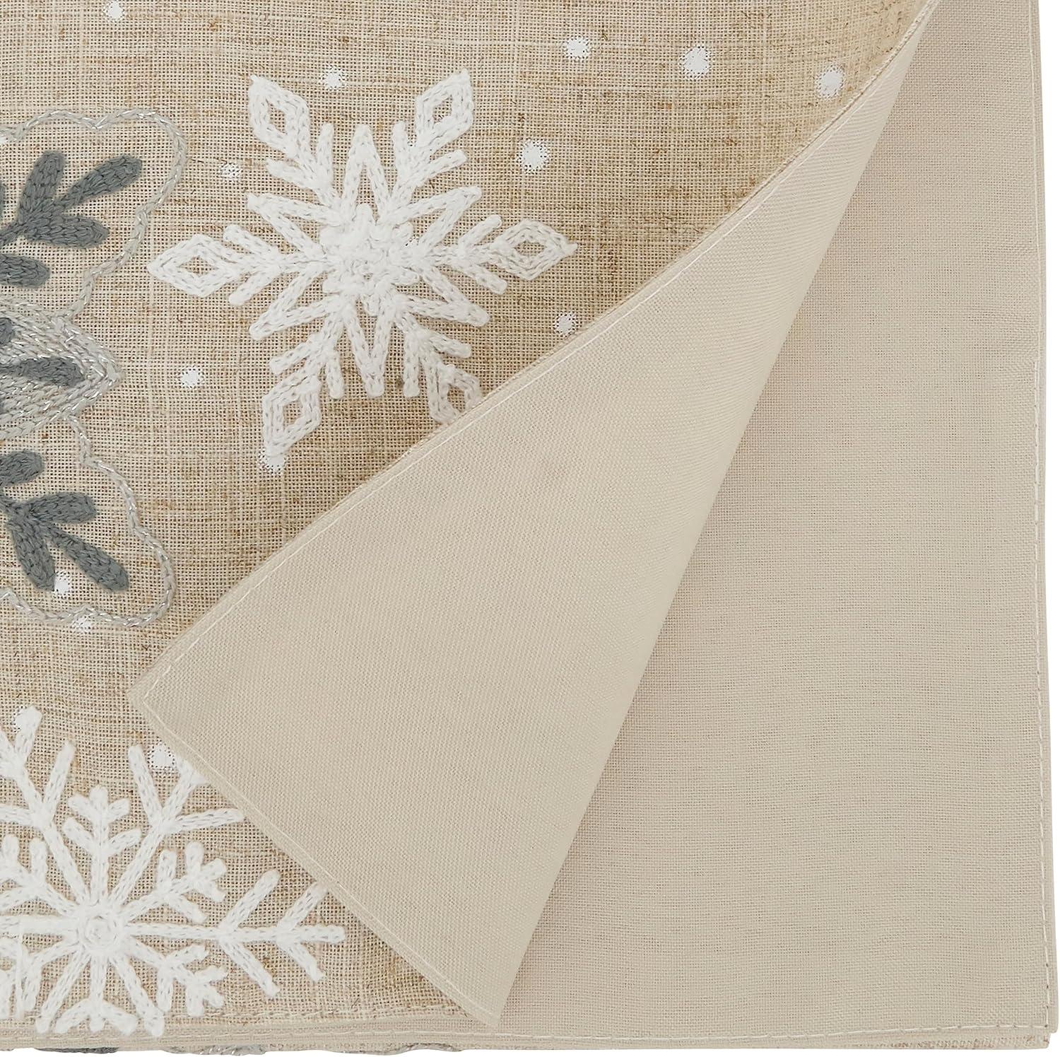 Saro Whimsical Snowflakes Table Runner