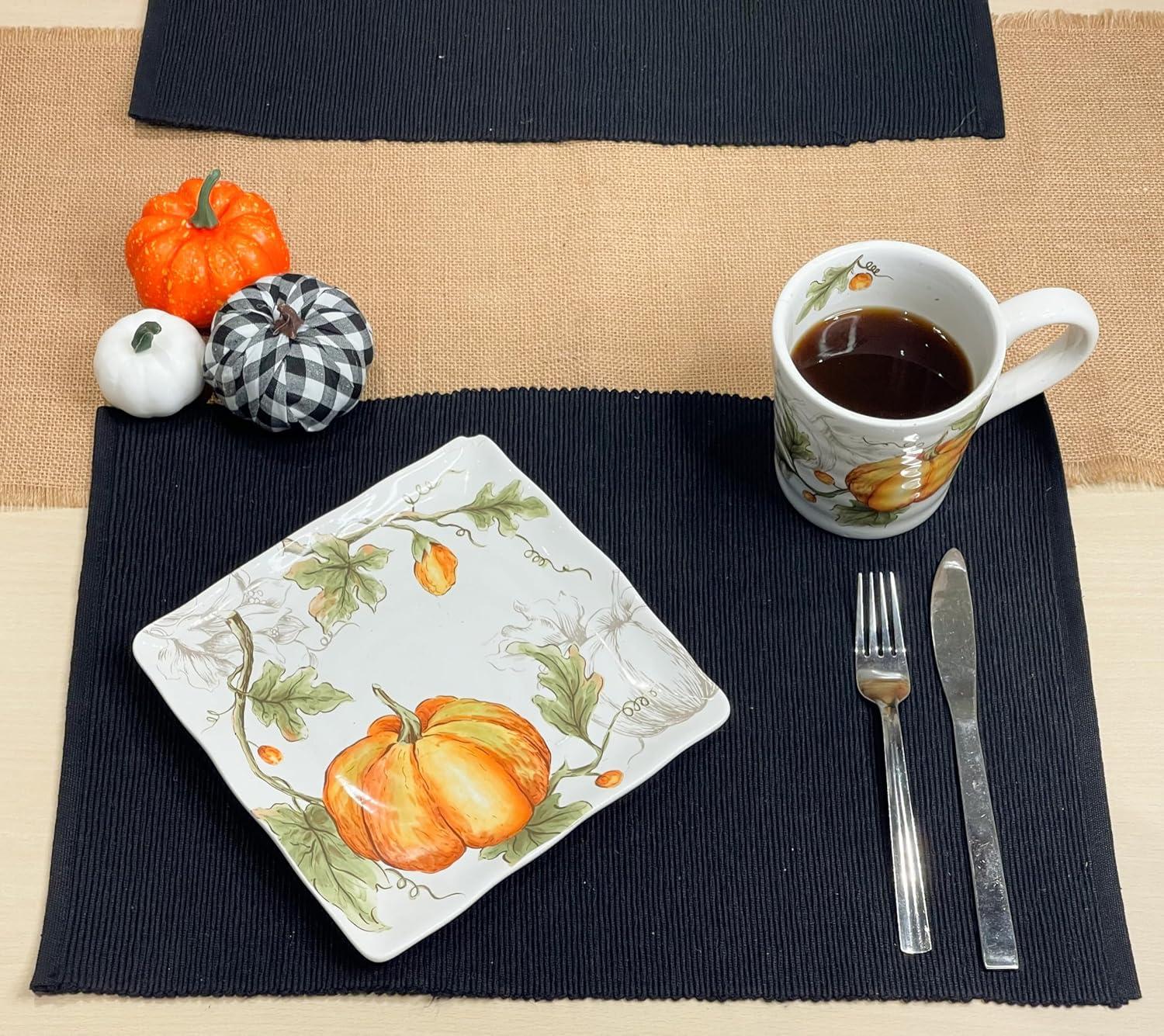 Black Ribbed Placemat (Set of 6)