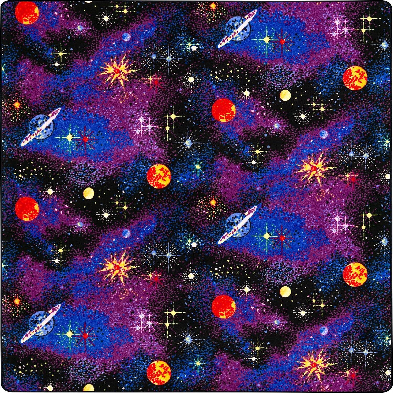 Joy Carpets 43Q 6 x 9 ft. Neon Lights Rectangle Space Explorer Fluorescent Area Rug  Multicolor