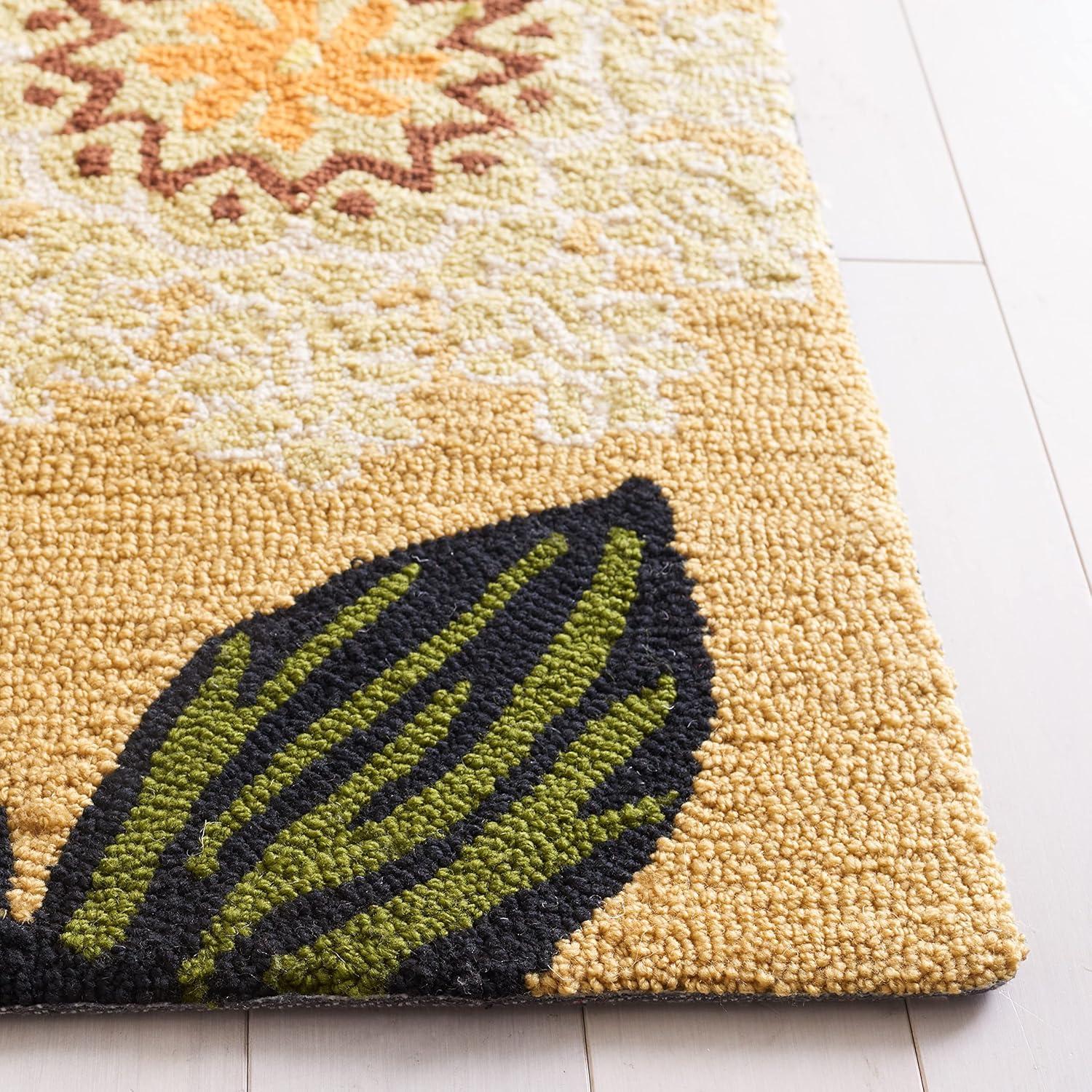Four Seasons FRS472 Hand Hooked Runner Rug - Taupe/Multi - 2'3"x6' - Safavieh.