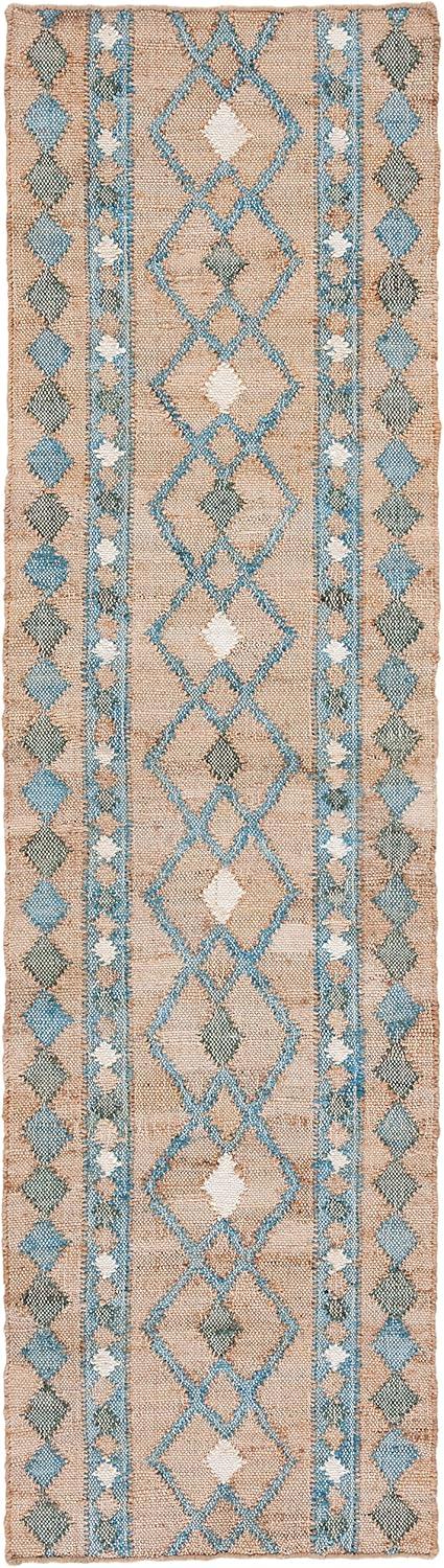 Kilim KLM759 Hand Woven Runner Rug - Natural/Blue - 2'3"x9' - Safavieh.