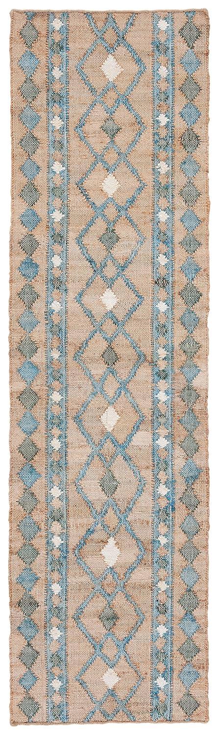 Kilim KLM759 Hand Woven Runner Rug - Natural/Blue - 2'3"x9' - Safavieh.