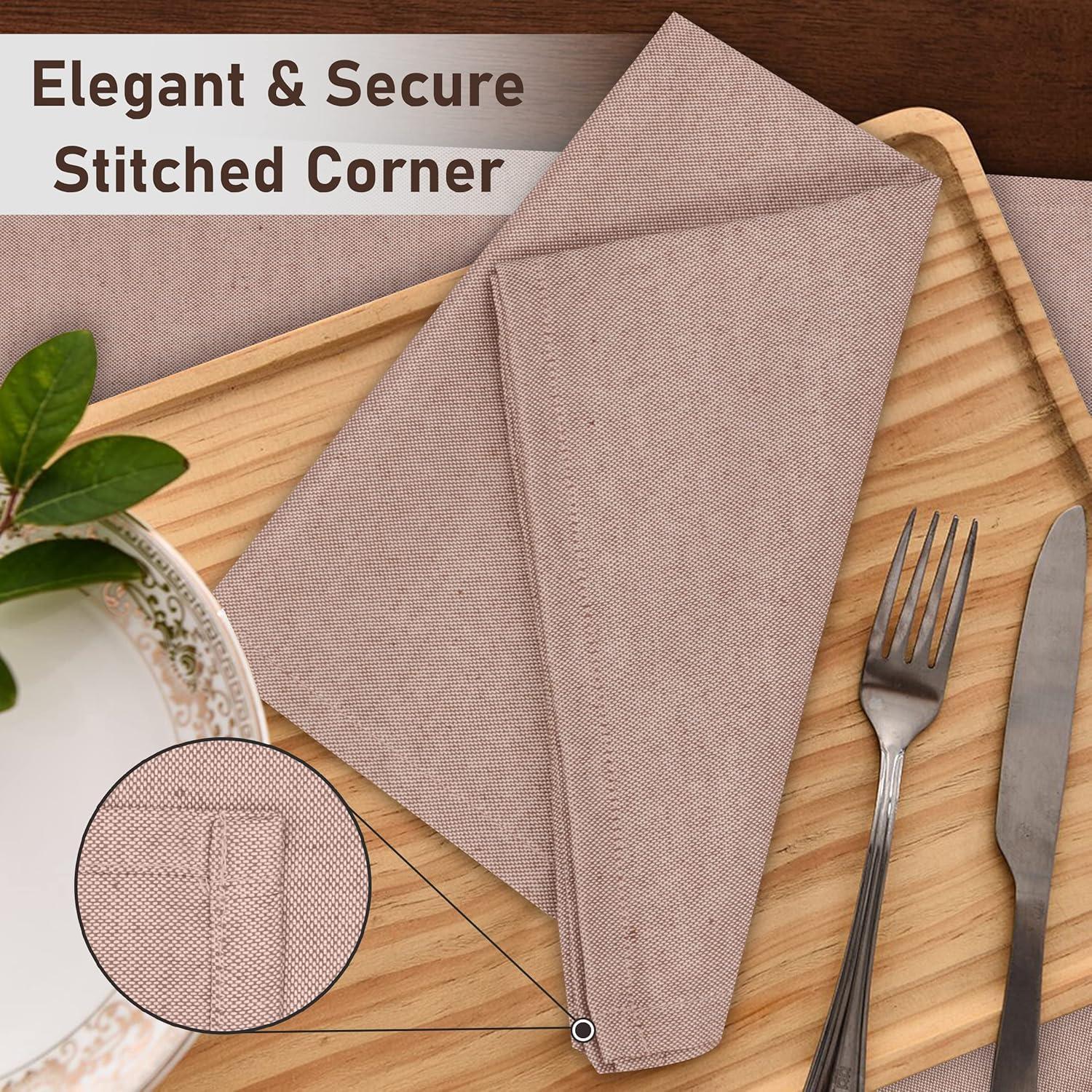 Poly Cotton Square Cloth Napkins Chambray Fabric