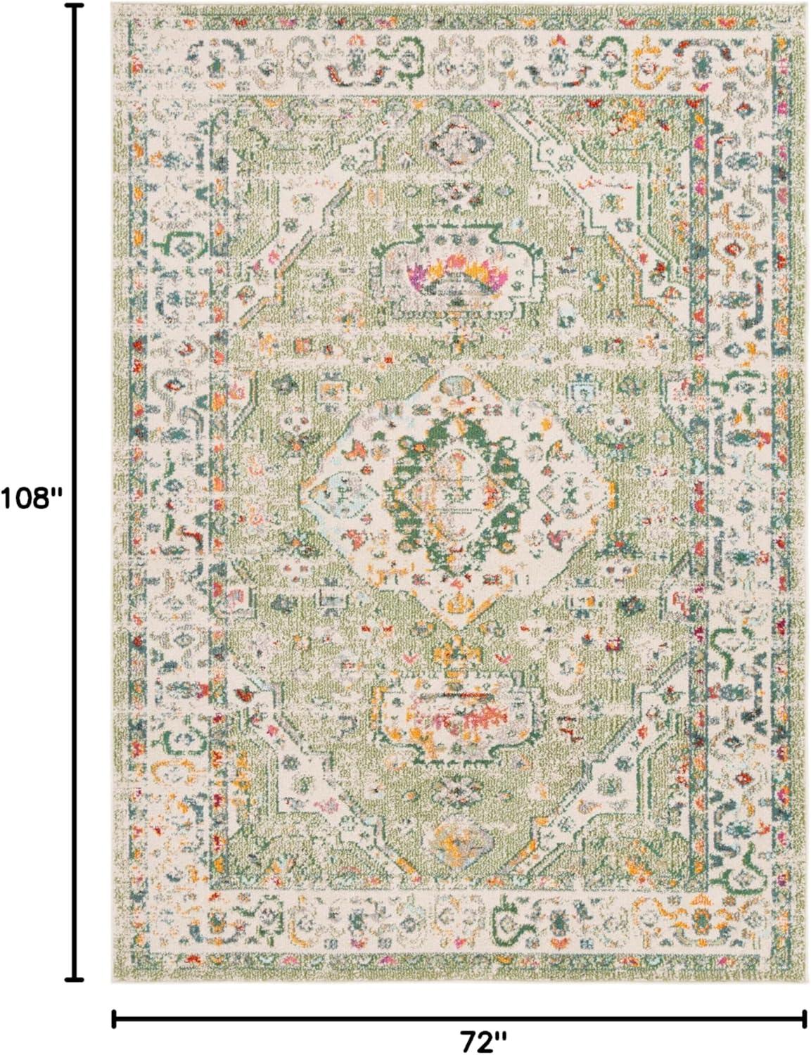 SAFAVIEH Madison Trenton Oriental Area Rug, Sage/Ivory, 6' x 9'