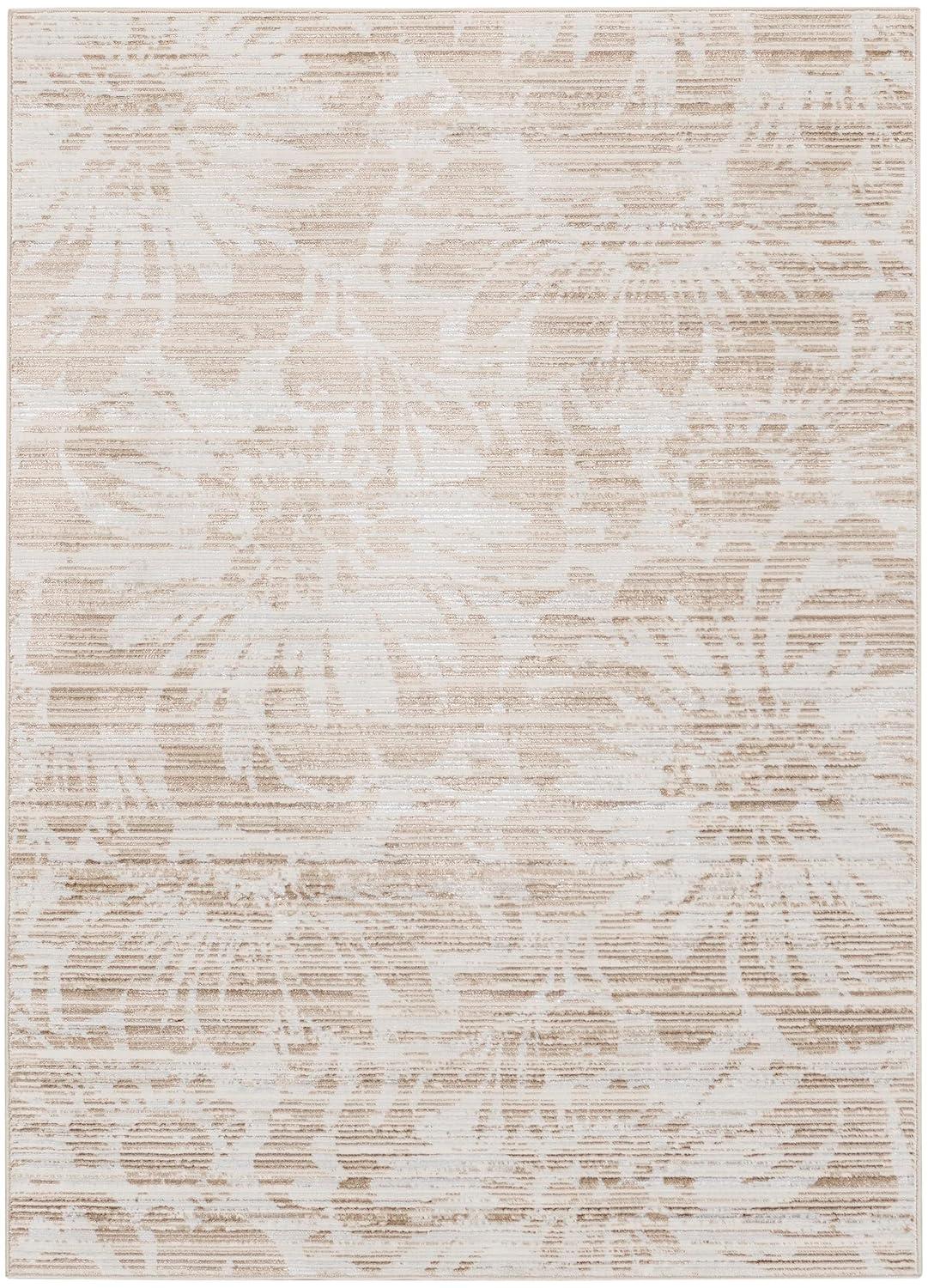 Williston Forge Kloi Abstract Ivory/Grey Area Rug