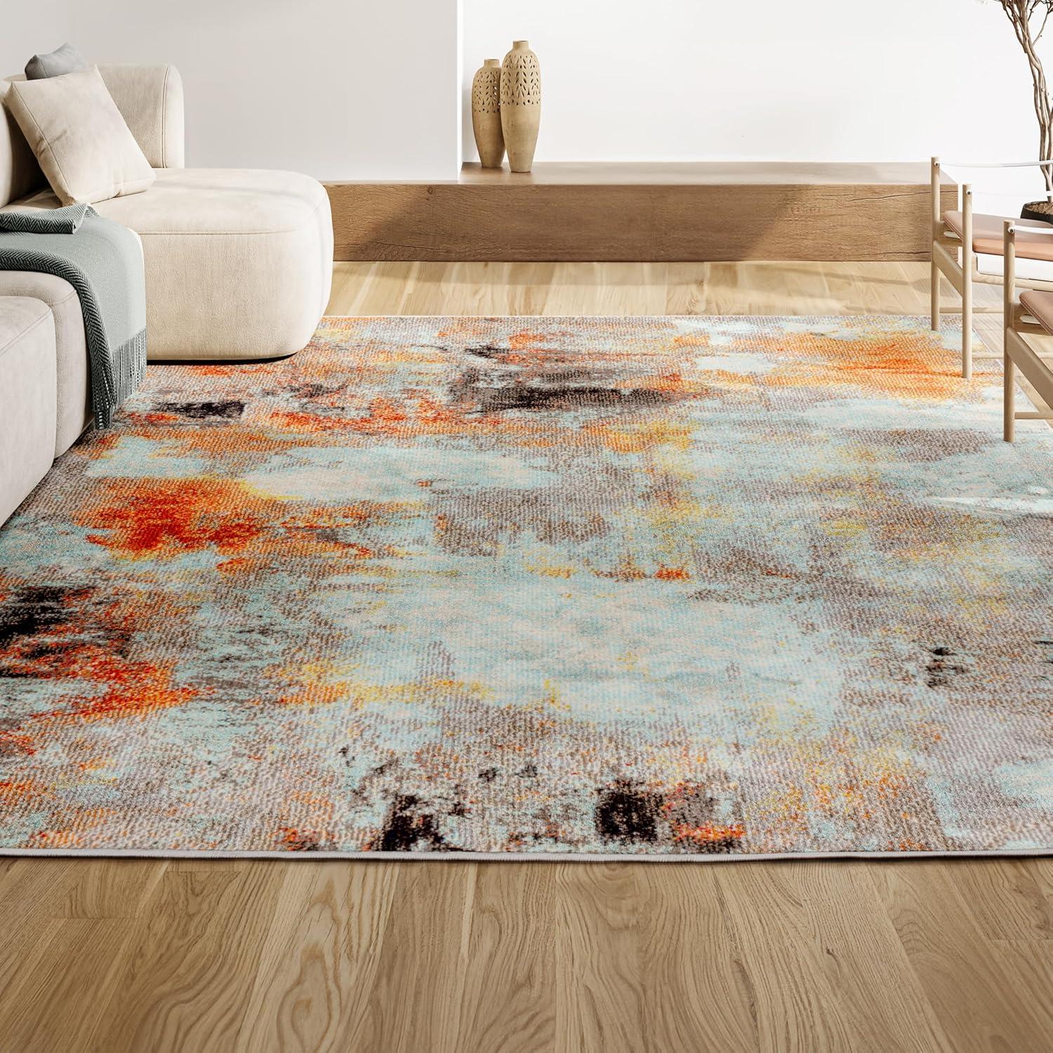 JONATHAN Y Contemporary POP Modern Abstract Vintage Cream/Orange 5 ft. x 8 ft. Area Rug