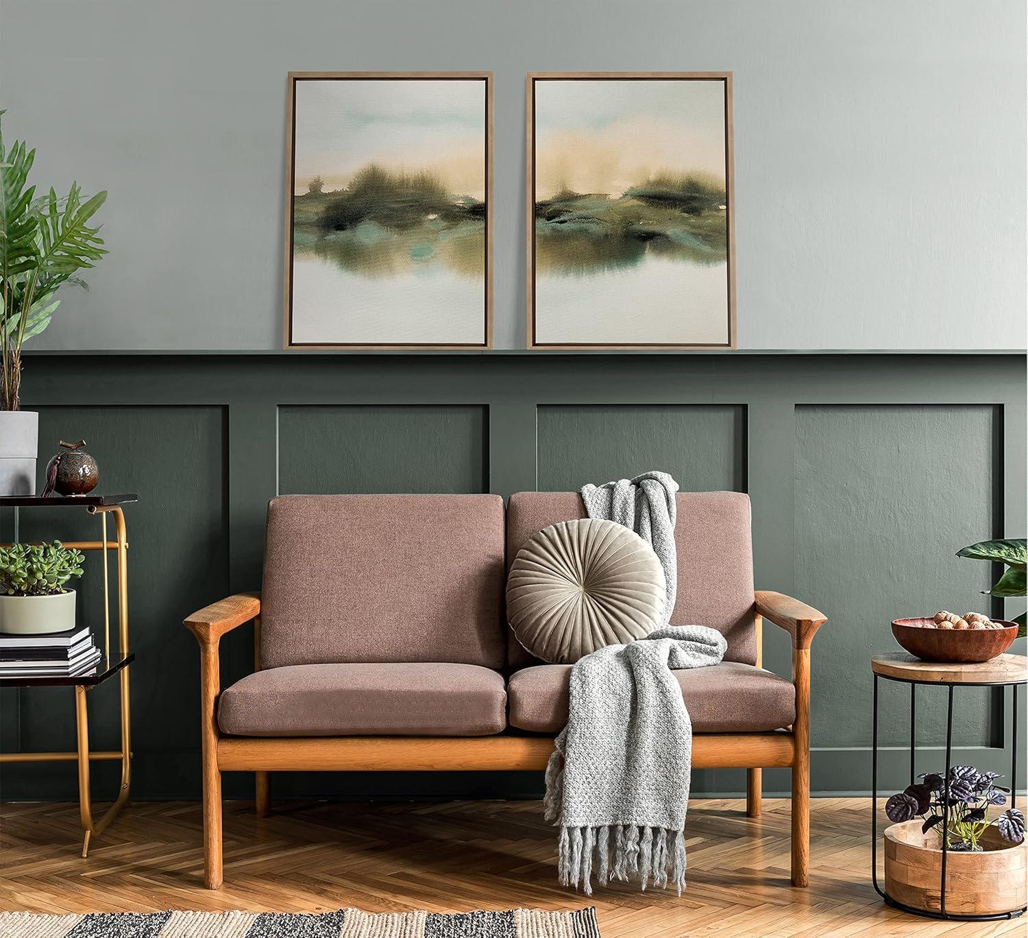 Kate & Laurel All Things Decor (Set of 2) 18" x 24" Sylvie Meadows Framed Canvas by Amy Lighthall Gold : Modern Vertical Wall Art