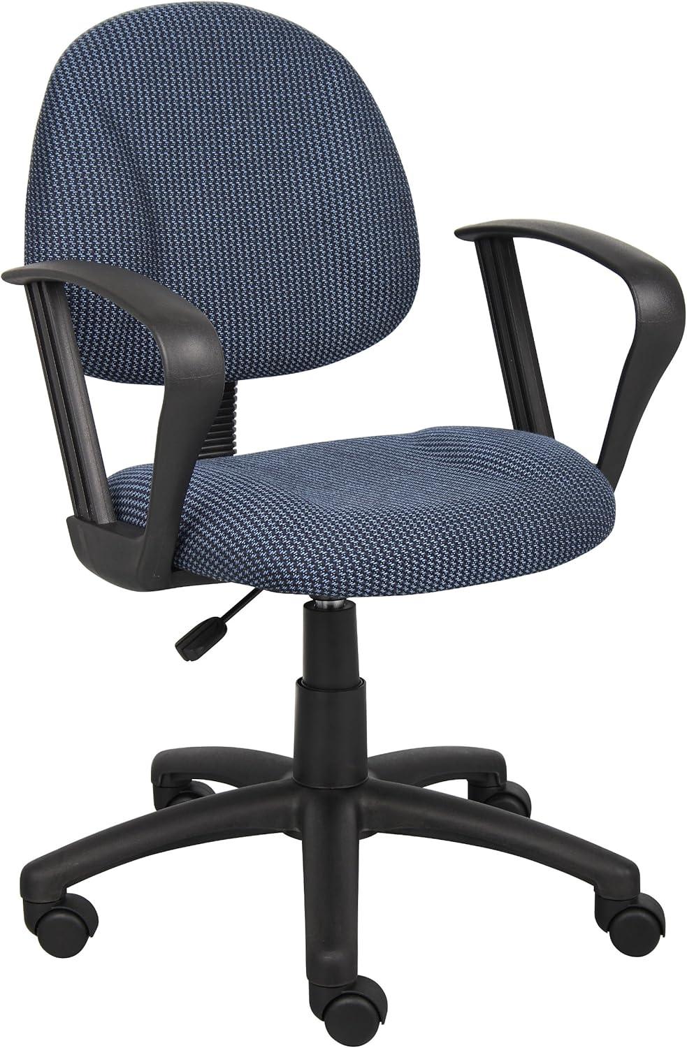 Boss Office Products B317-BE Deluxe Posture Chair with Loop Arms, Blue