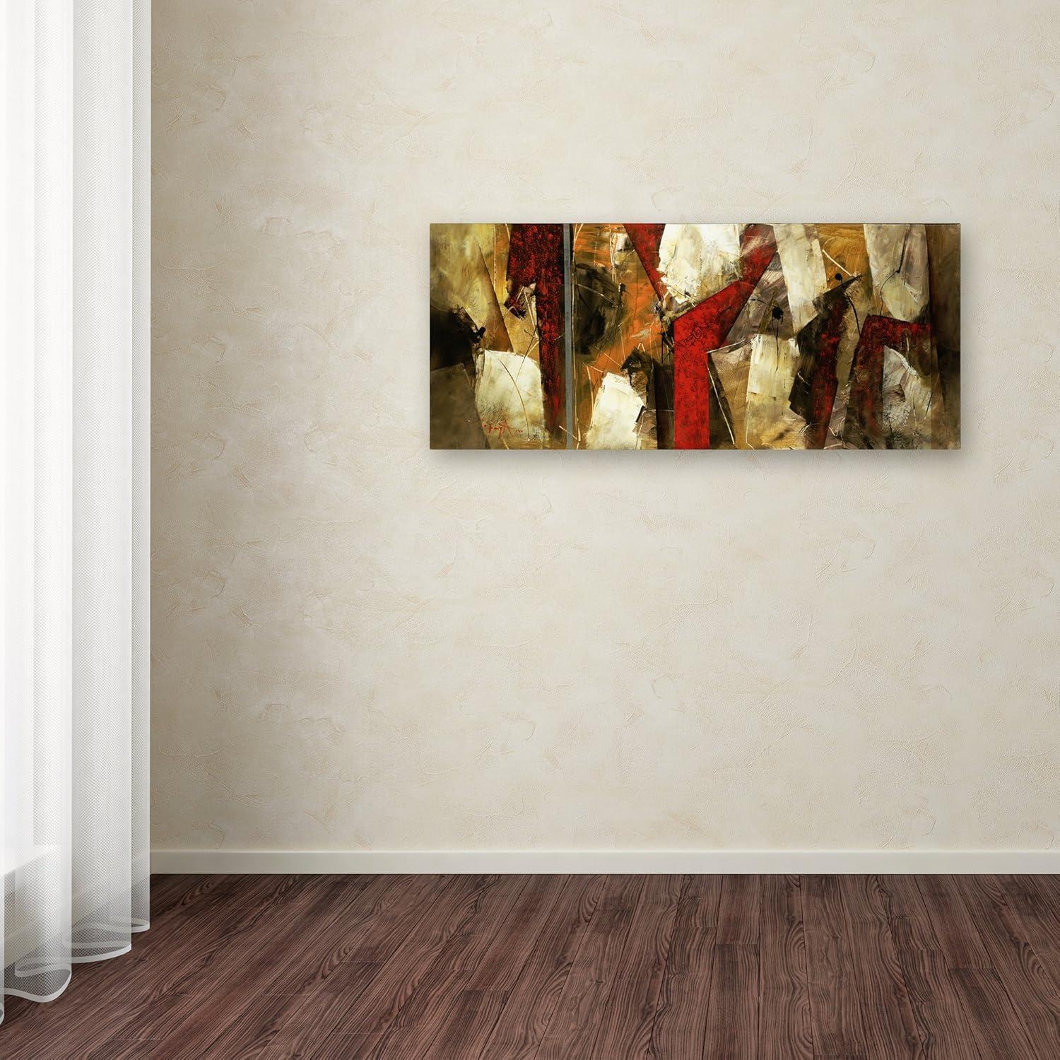 Abstract IX Red and Brown Canvas Art, 14x32