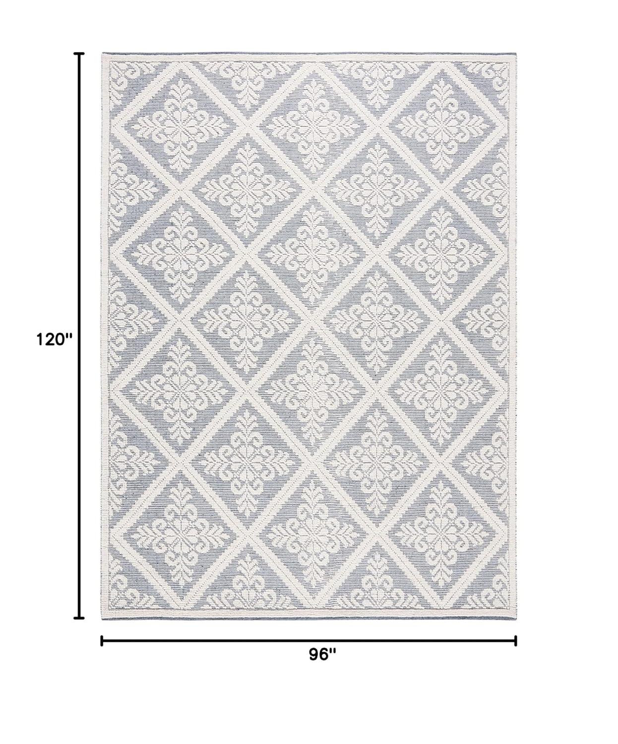 Vermont VRM306 Hand Woven Area Rug - Ivory/Blue - 8'x10' - Safavieh.