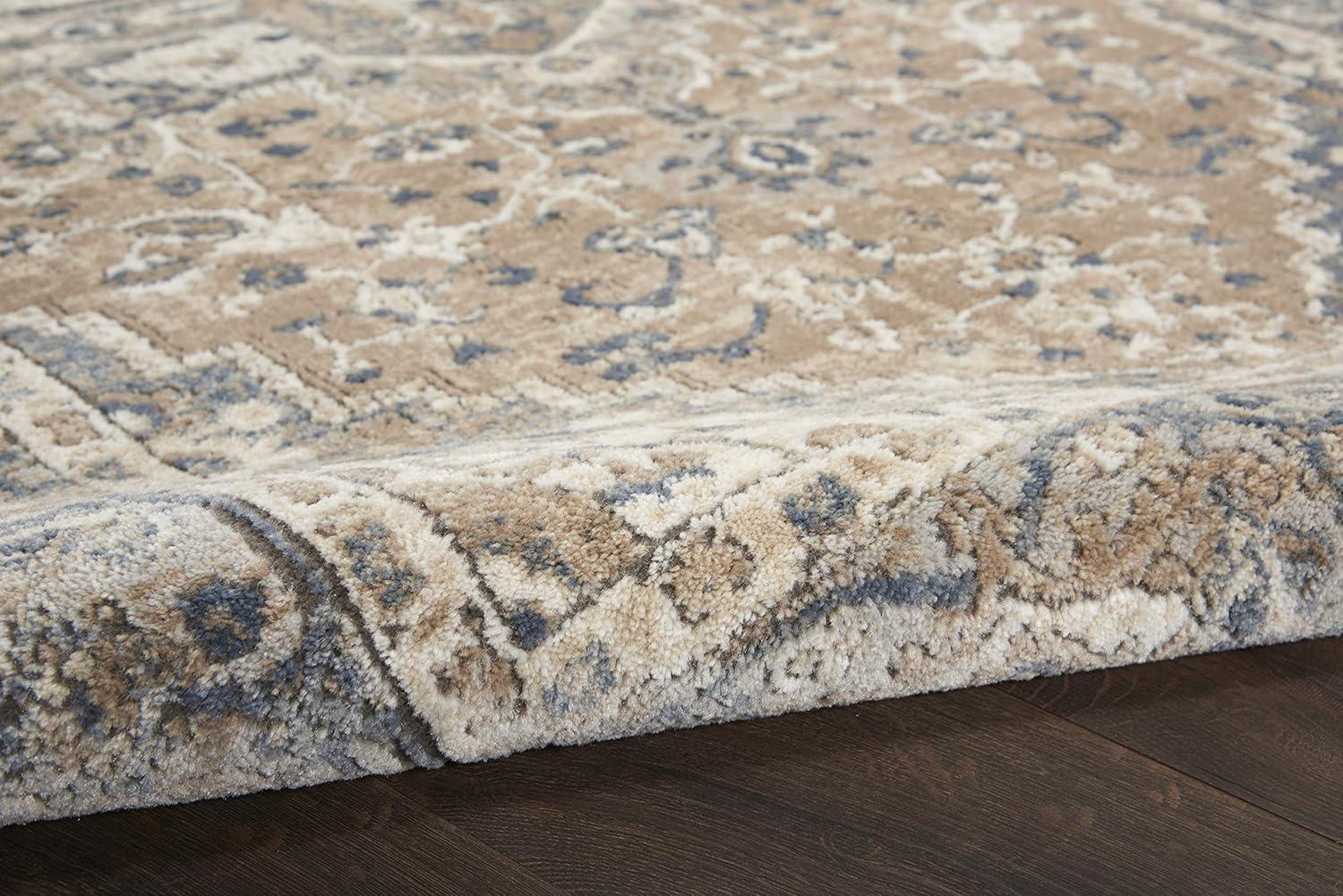 Nourison Concerto Center Medallion Indoor Rug Beige Grey 5'3" x 7'3"