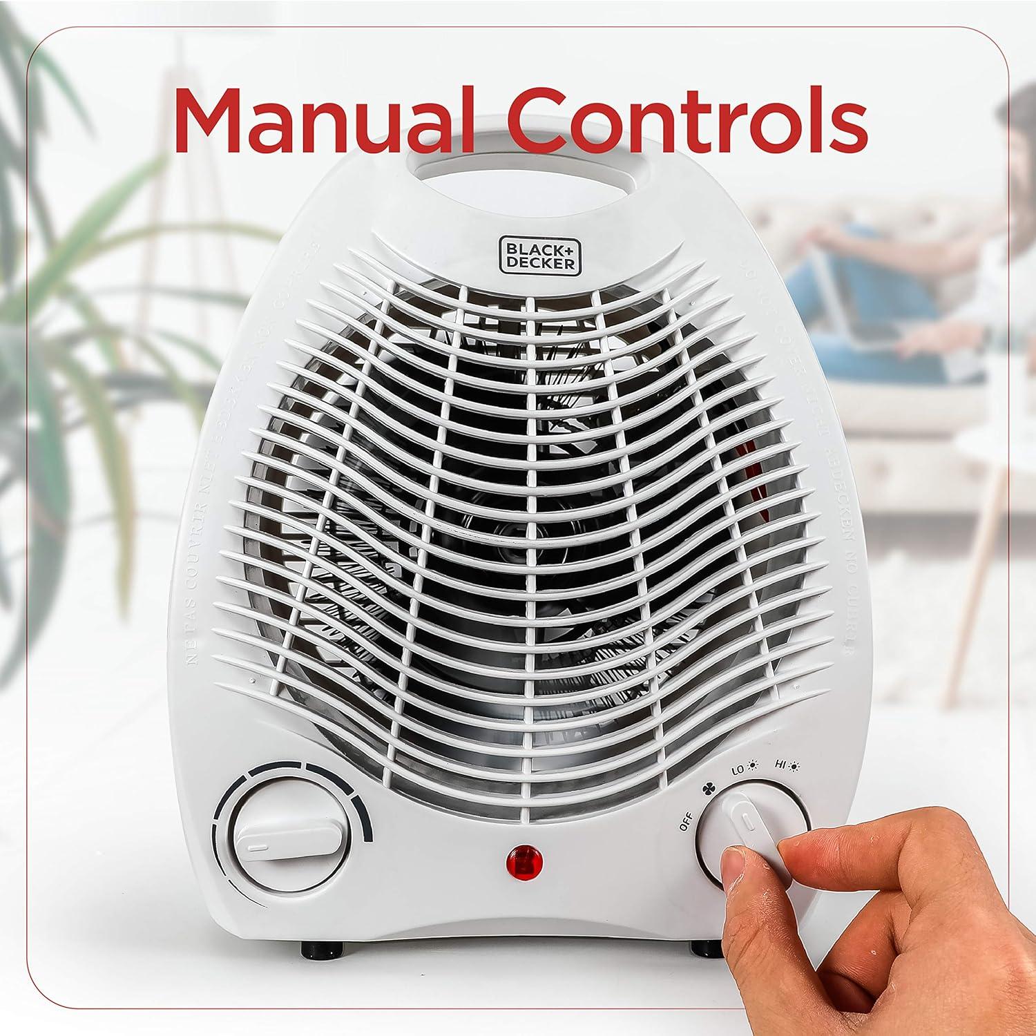 BLACK+DECKER Personal Desktop 1,500 Watt Electric Fan Compact Heater