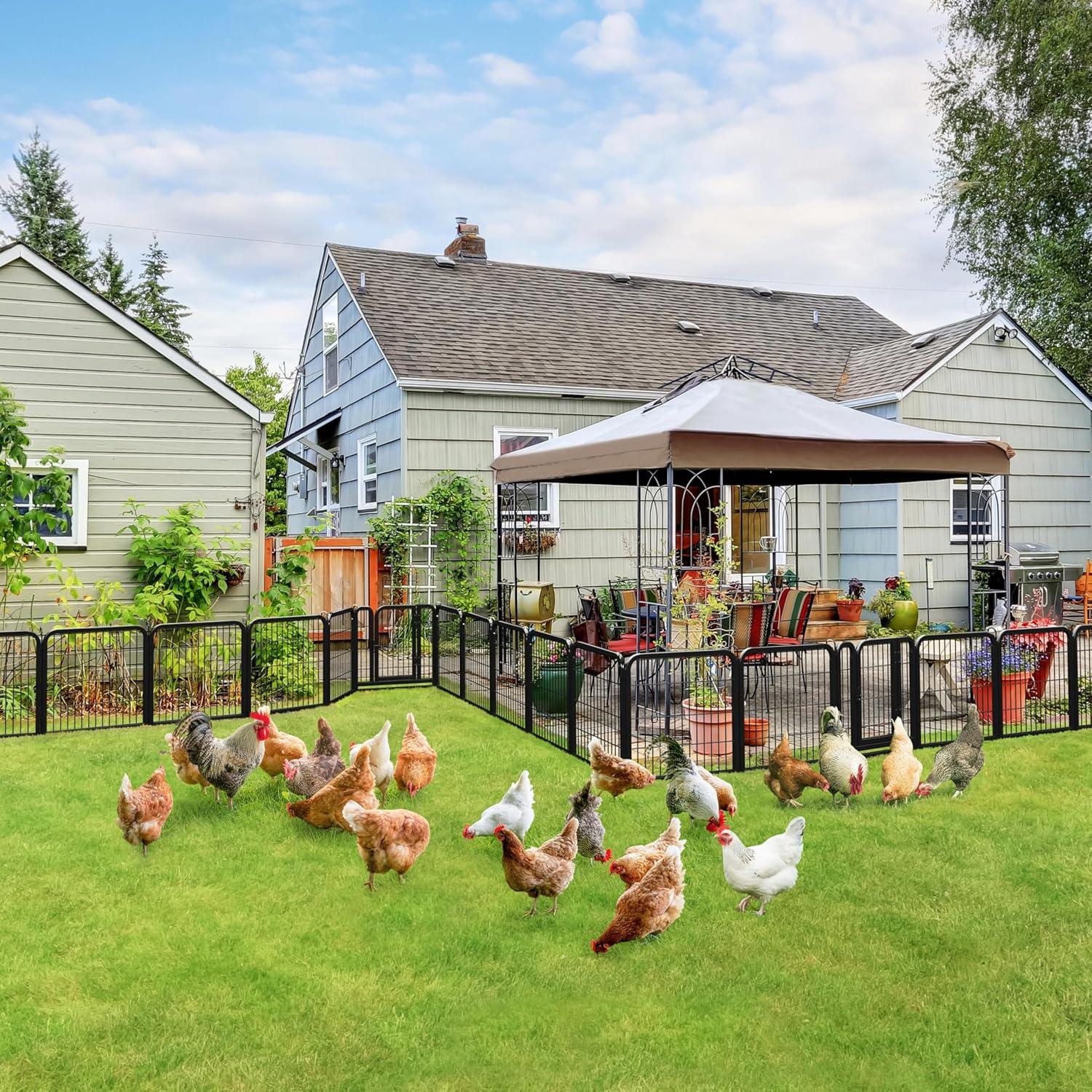 Yaheetech Dog Playpen Outdoor, 24 inch 32 Panels Dog Pen Indoor Heavy Duty Puppy Exercise Pen Metal Pet Fence for RV Camping/Yard/Garden