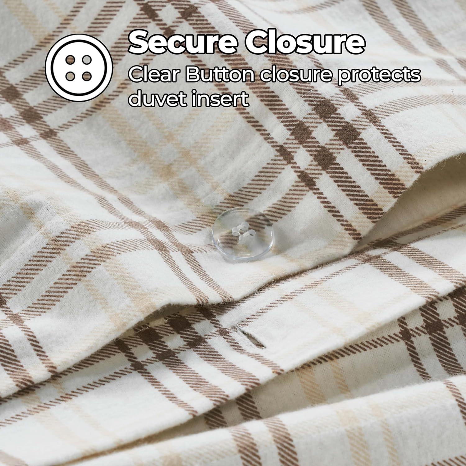 Superior Plaid Flannel Cotton Classic Modern Farmhouse Duvet Cover Set