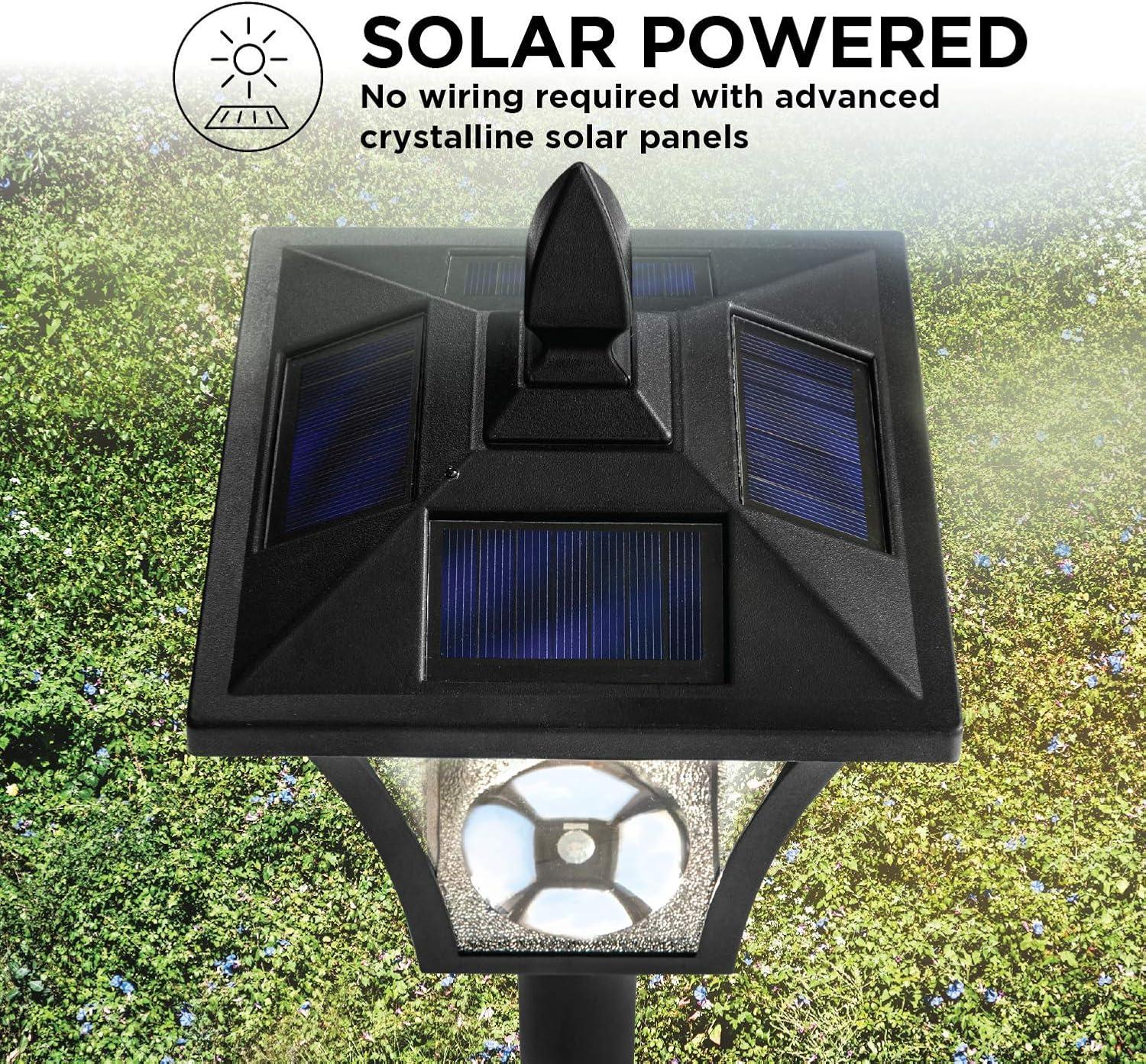 Home Zone Solar Lamp Post Light - 65" Tall, for Outdoor/Garden/Yard Decoration and Lighting