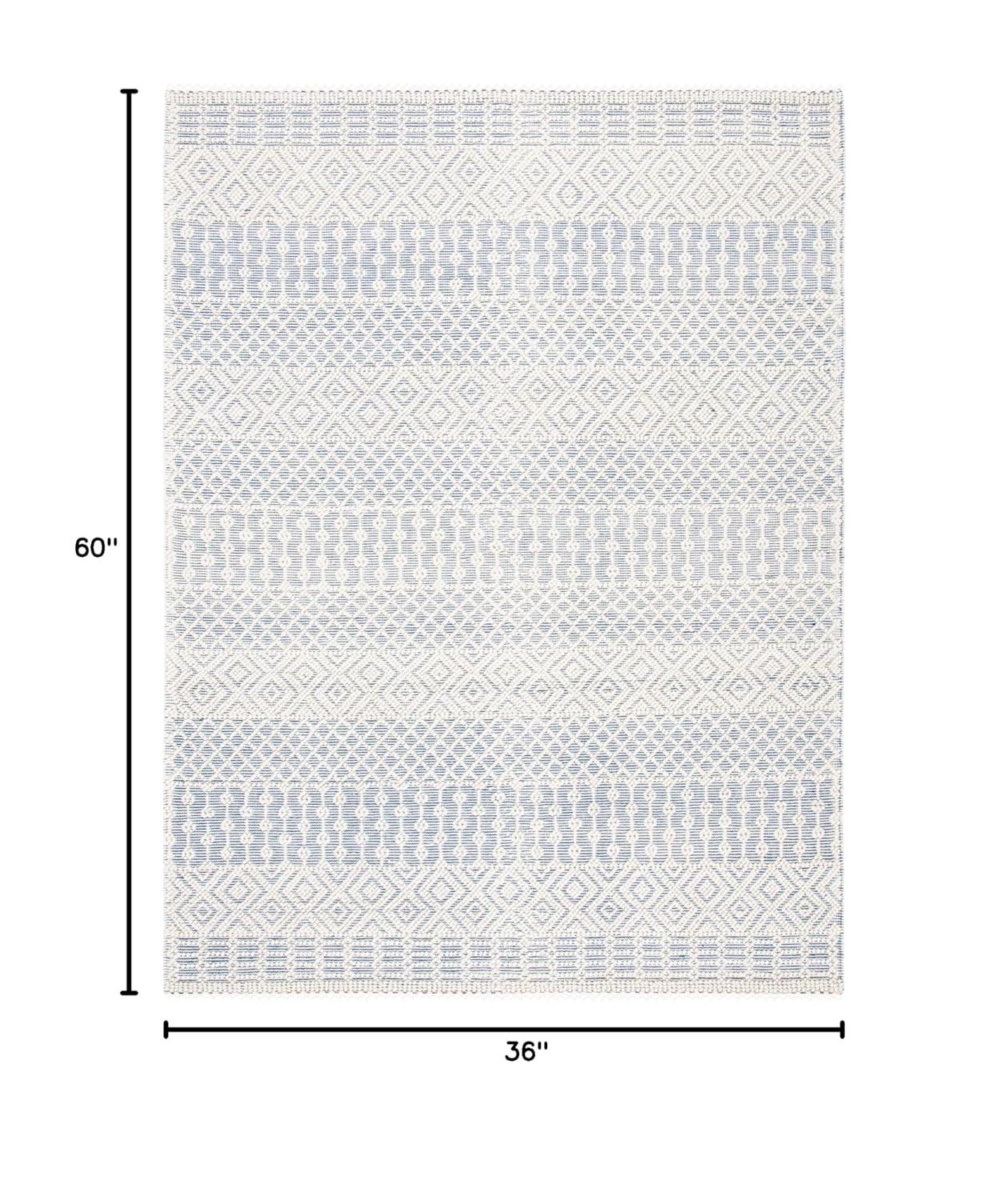 SAFAVIEH Natura Cordelia Southwestern Wool Area Rug, Ivory/Blue, 3' x 5'