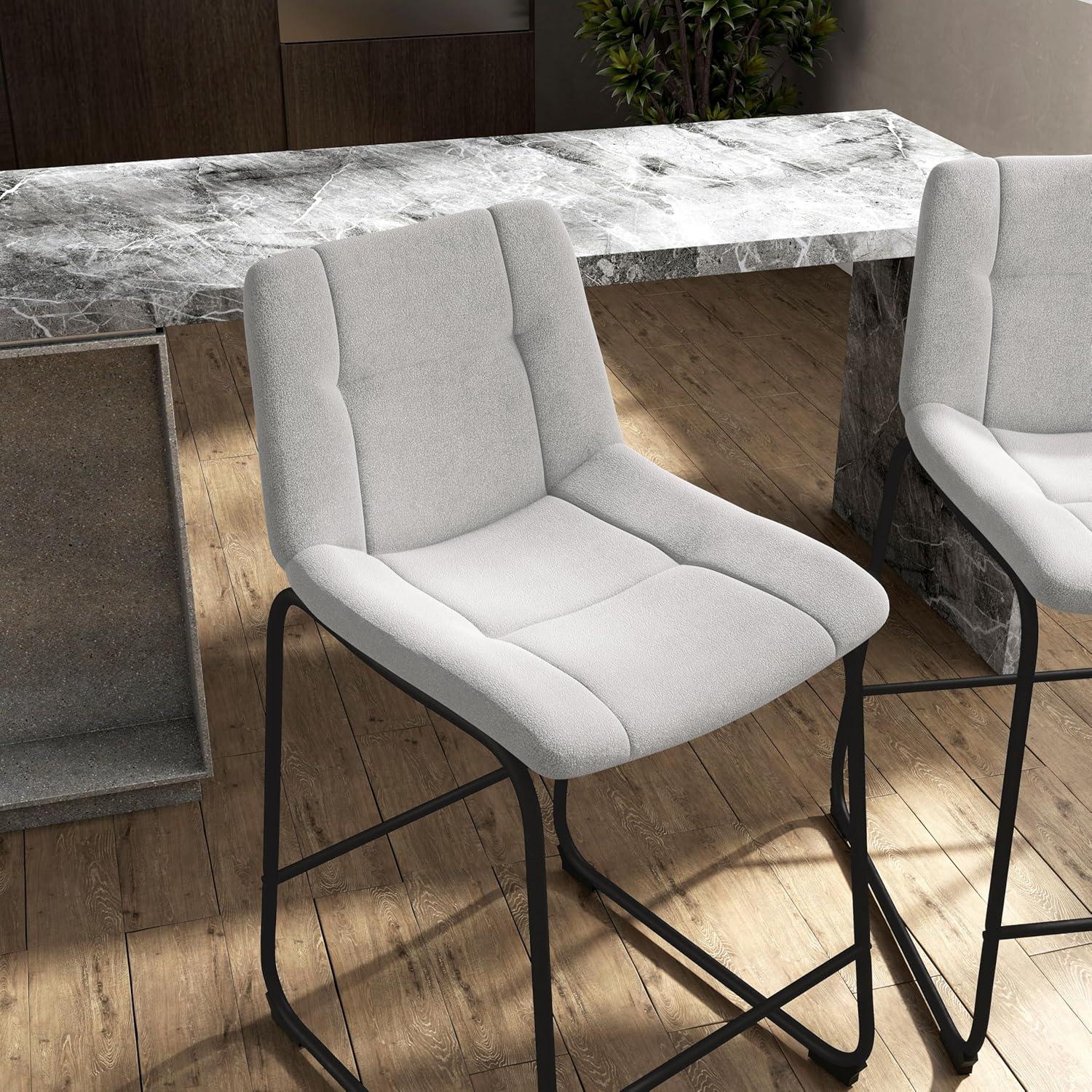 Furniture of America Perri Modern Chenille Counter Height Dining Chairs, Gray (Set of 2)