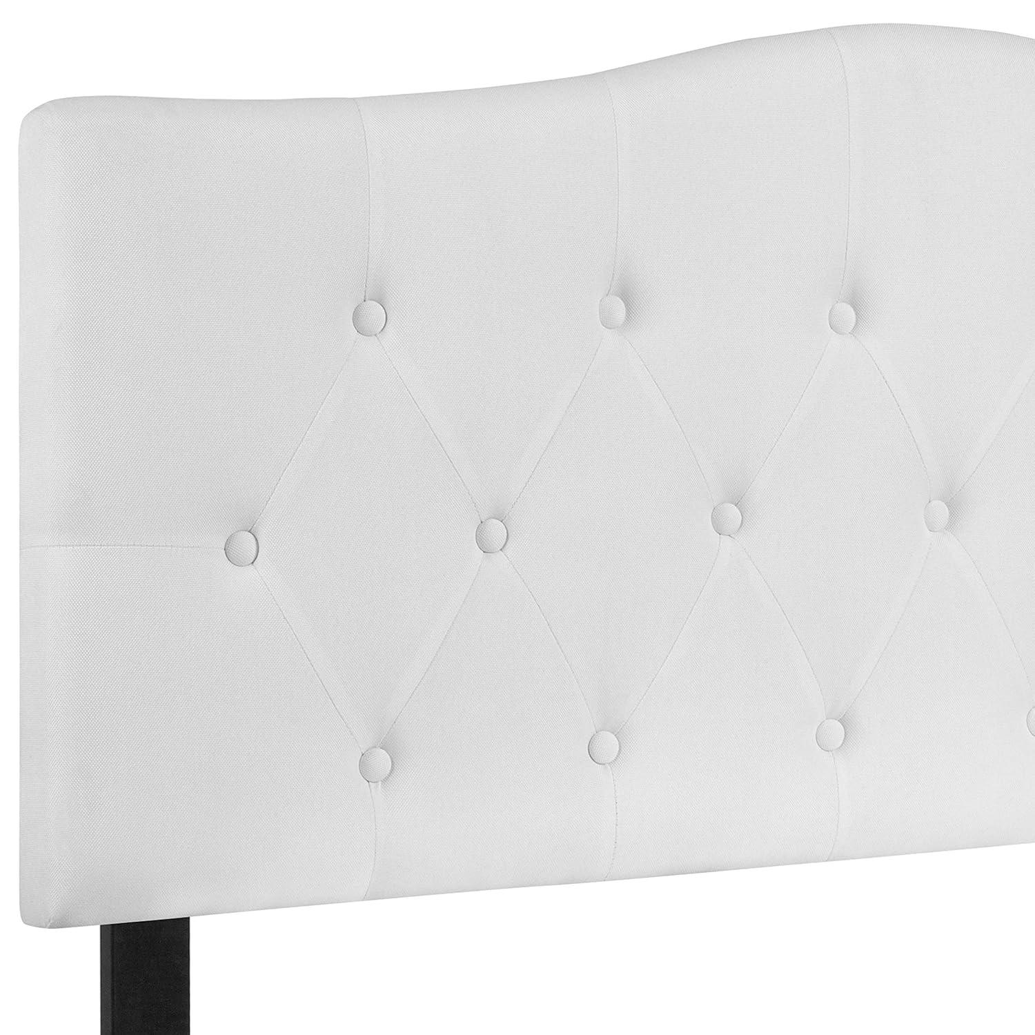 Flash Furniture Cambridge Tufted Upholstered Full Size Headboard in White Fabric