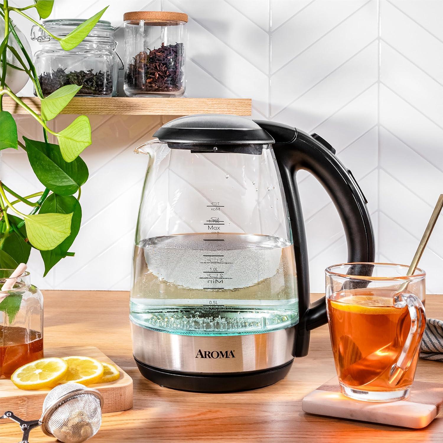 Aroma® 1.7L / 7-Cup Digital Glass Kettle (Awk-162bd)