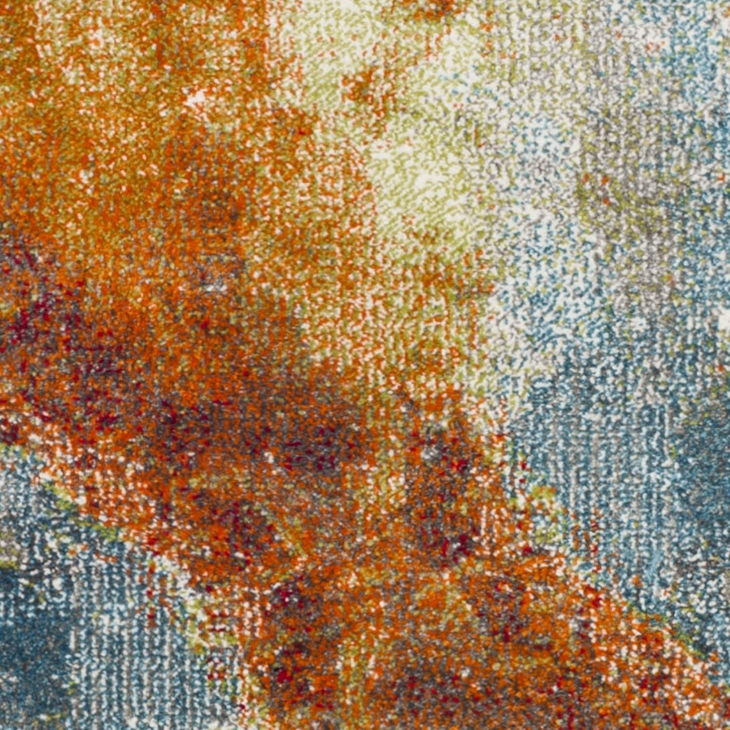 Celestial Charm Hand-Knotted Orange Multi 2'3" x 8' Runner Rug