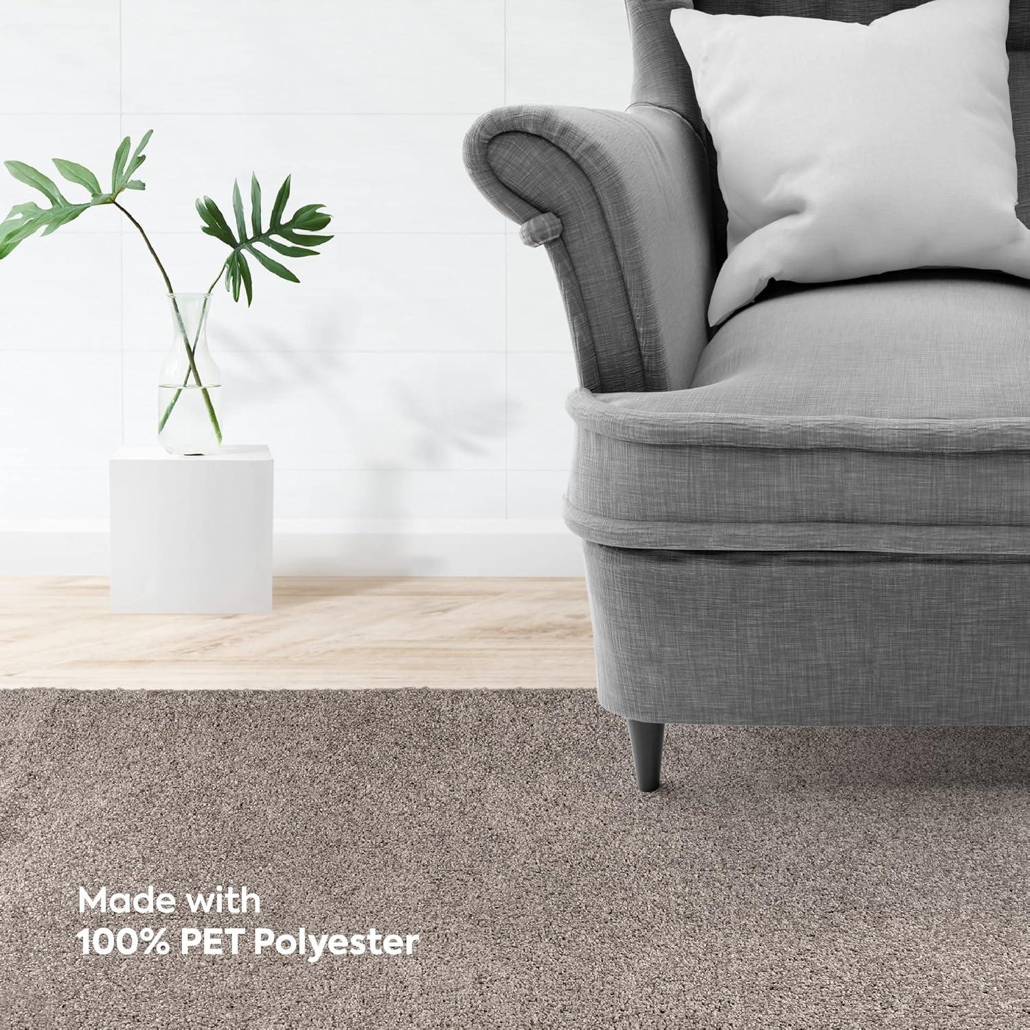 Furnish My Place Modern Plush Pet and Kids Friendly Solid Color Rust Area Rugs, Stain & Fade Resistance, Made in USA, Perfect for Living Room, Dining Room, Bedroom, Playroom and Kidsroom, Event, Wedding Rug